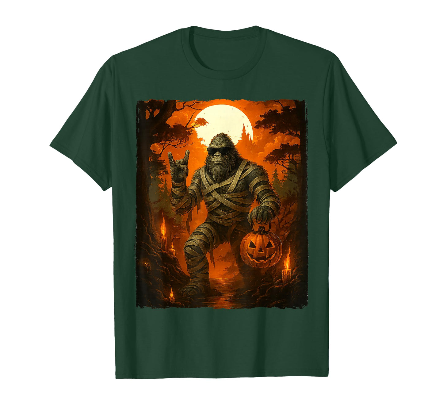 Funny Jack O lantern Mummy Bigfoot Halloween Costumes Mens T-Shirt