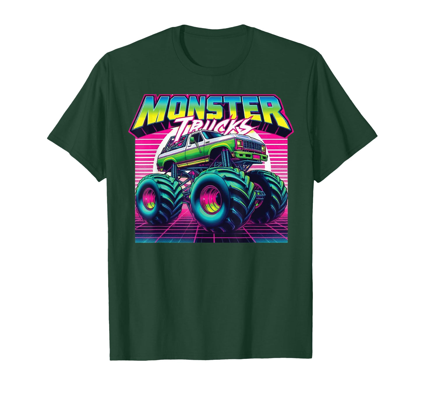 Monster Truck Birthday Party Retro Monster Trucks T-Shirt