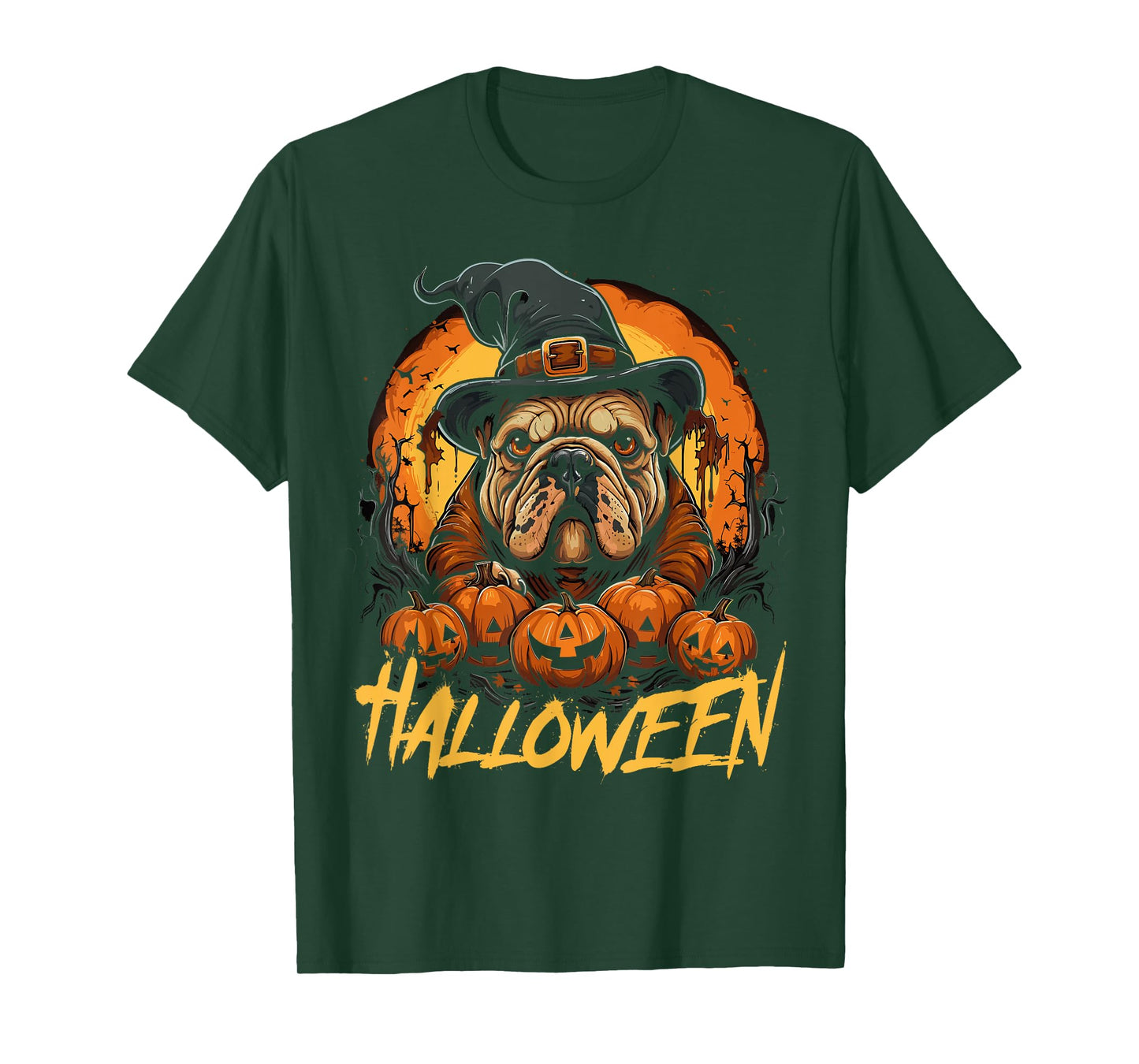 Cute Halloween English Bulldog Lover Mens Womens Childrens T-Shirt