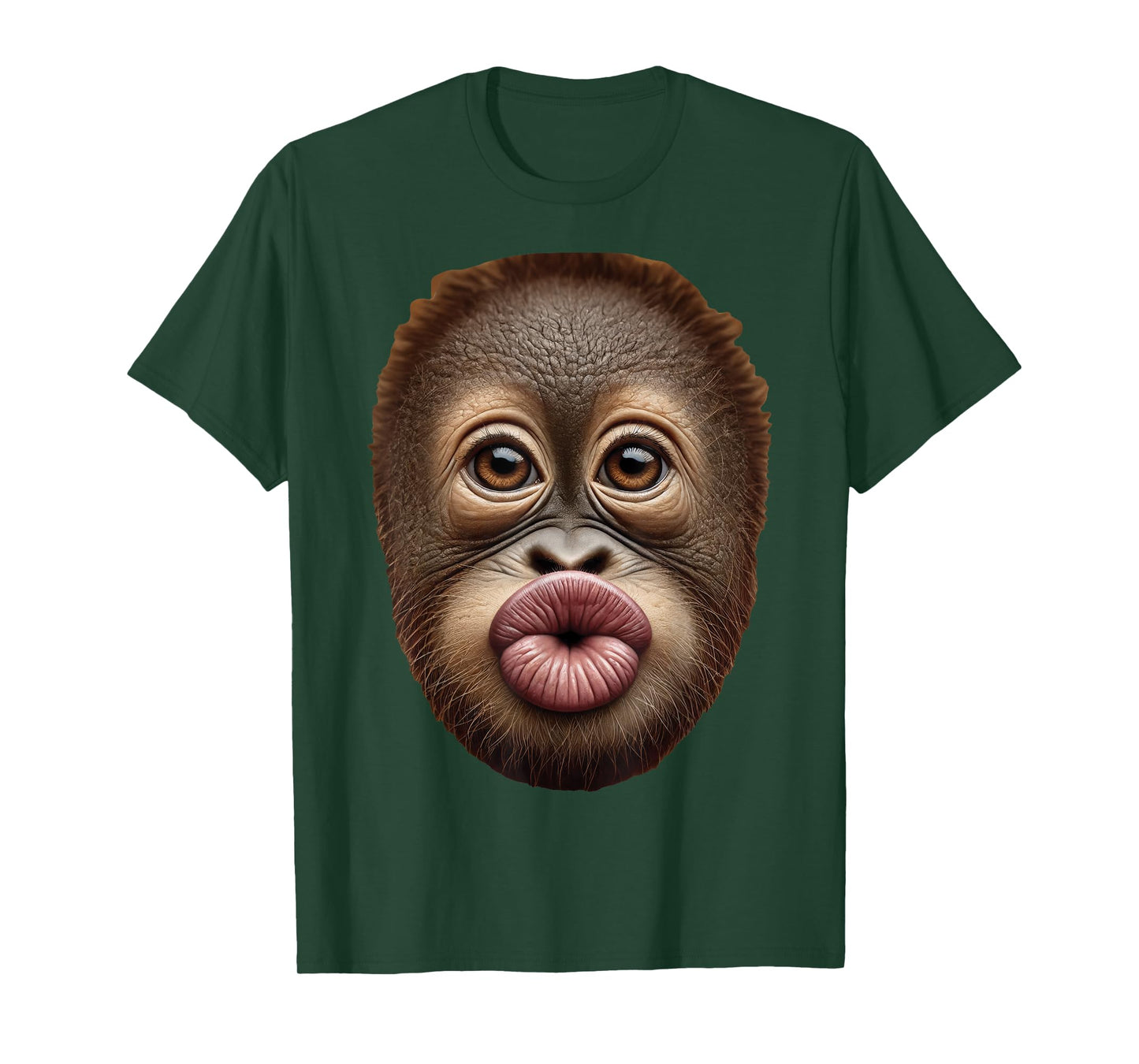 Baby Orangutan Ape Monkey Face Stomach Funny Cute Kiss Lips T-Shirt