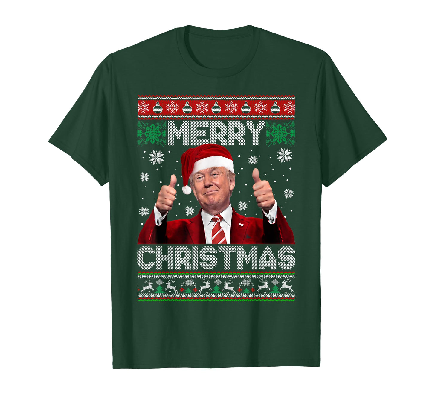 Merry Christmas Donald Trump Santa Family Xmas Ugly Sweater T-Shirt