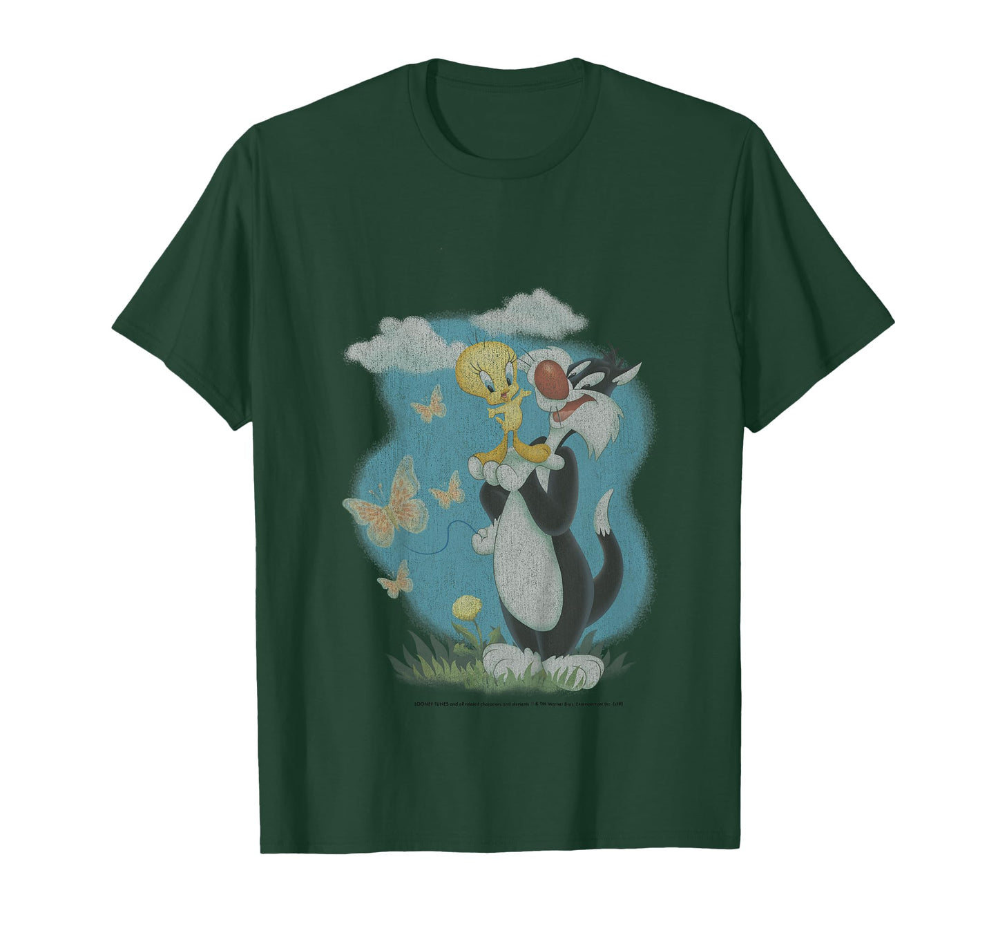 Kids Looney Tunes Sylvester And Tweety Bird Butterfly Portrait T-Shirt