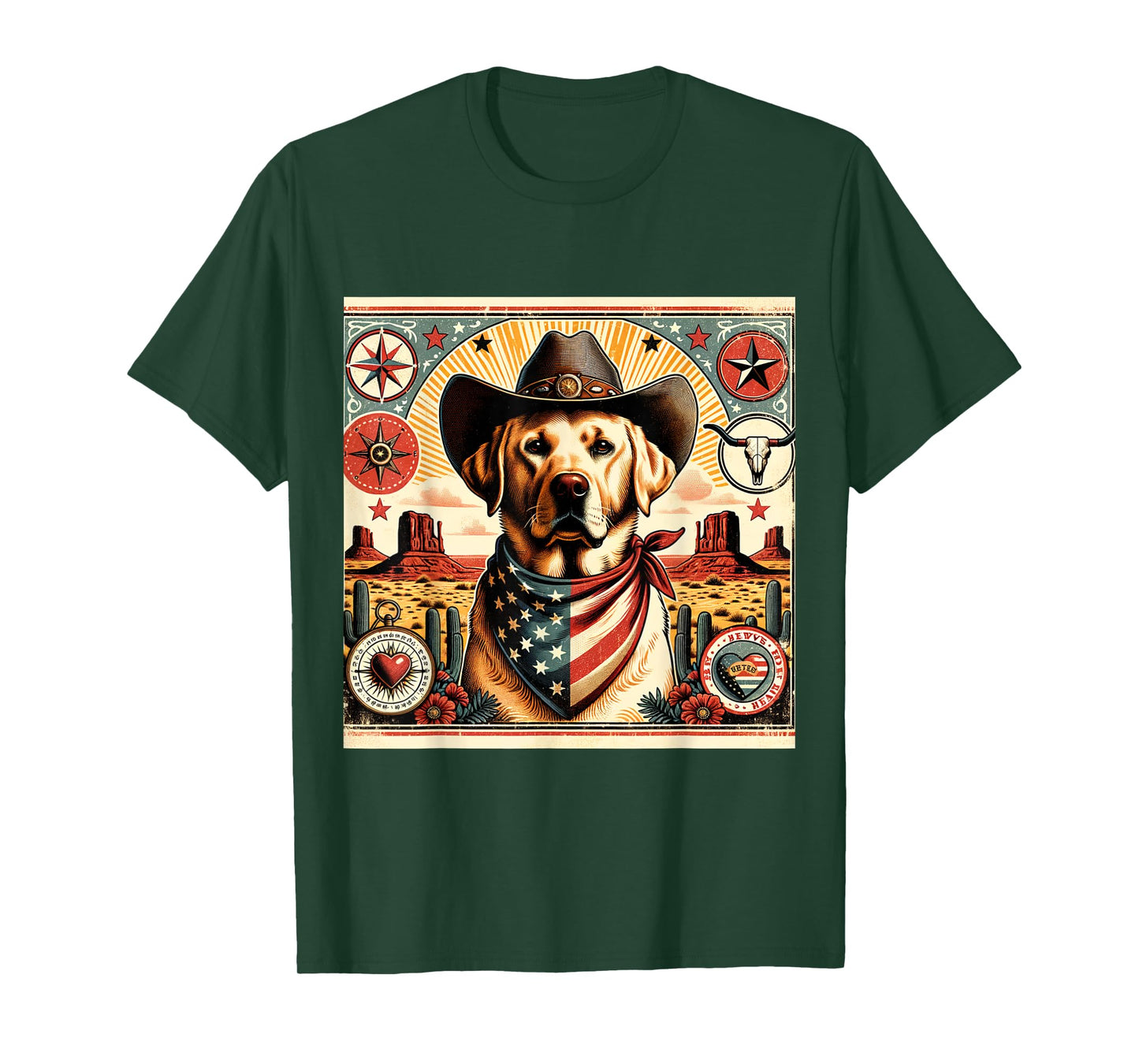 Funny Sheriff Dog Shirt Labrador Retriever Dog Mom Wild West Men Women Kids T-Shirt