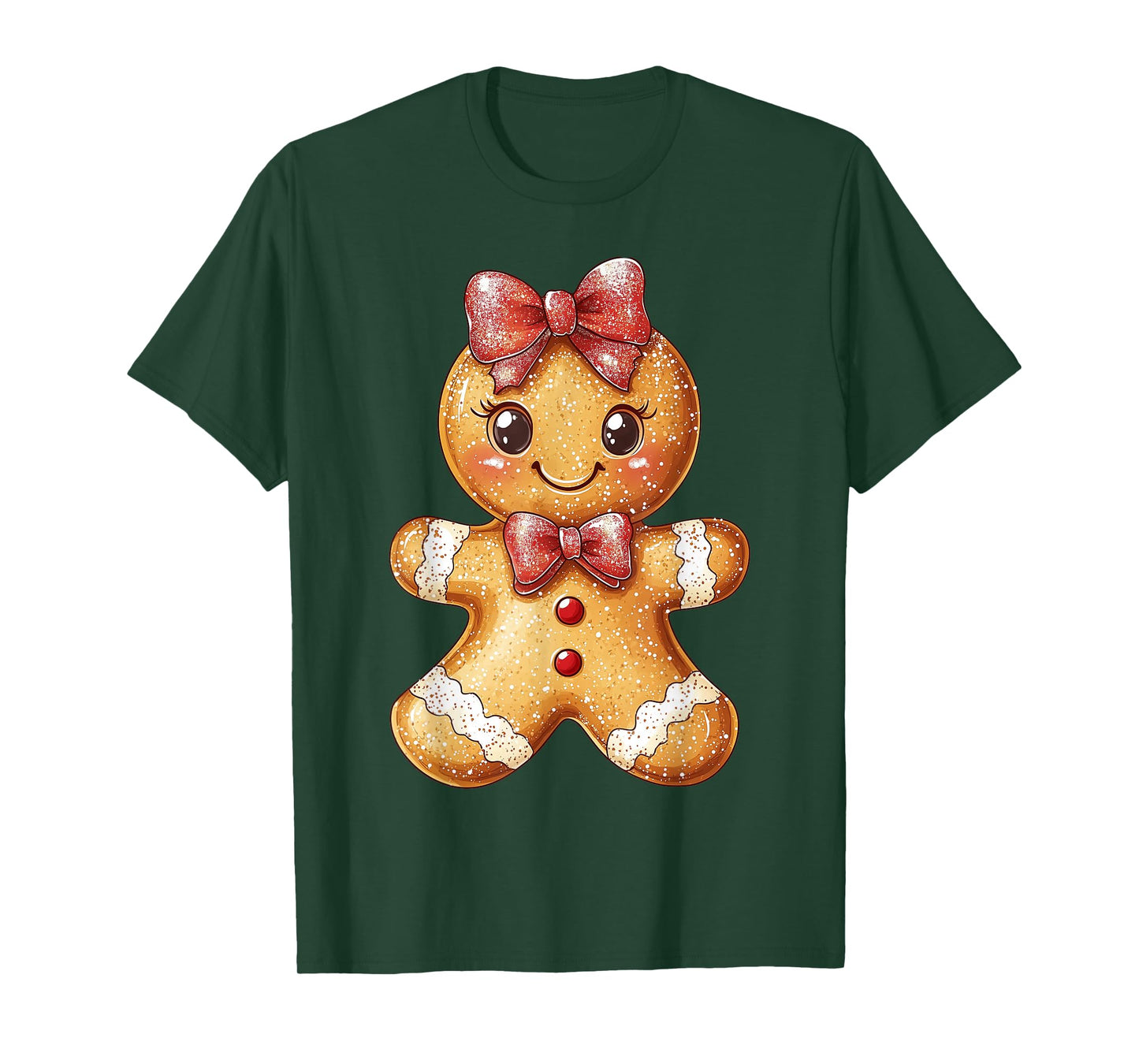 Coquette Bow Christmas Girly Gingerbread Cookie Baking Kids T-Shirt