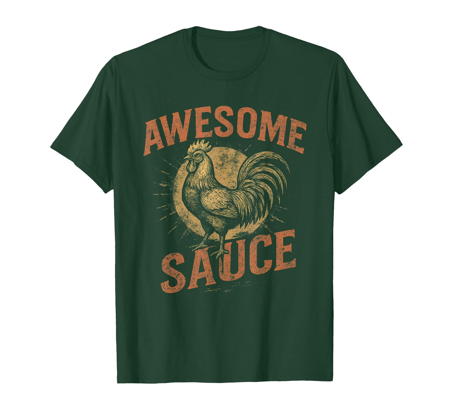 Awesome Sauce Rooster Funny Vintage Grunge Farm Tee T-Shirt