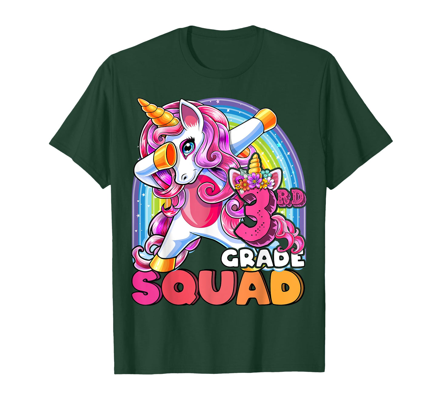 3rd Grade Squad Dabbing Unicorn Back to School Girls Gift T-Shirt