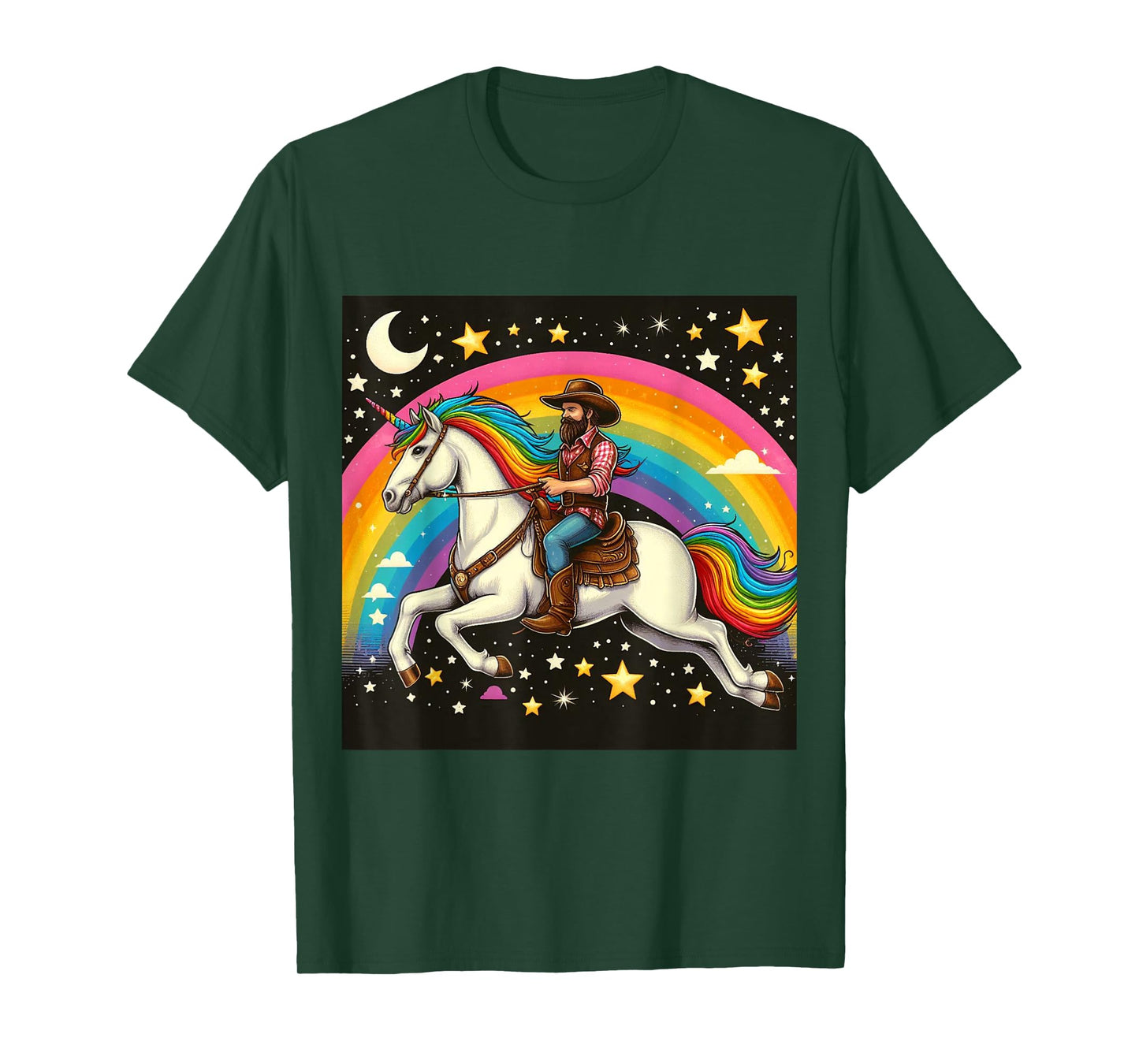 Cowboy Riding A Unicorn Boys Girls Men Women Kids Adults T-Shirt