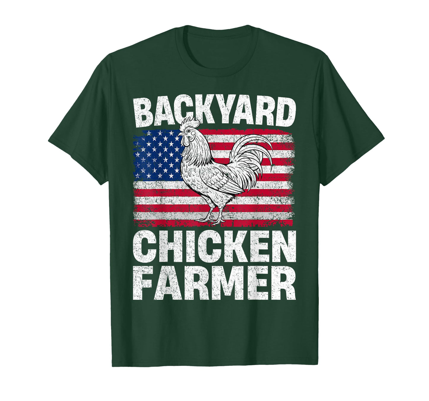 Backyard Chicken Farmer USA Flag Patriotic 4th of July T-Shirt