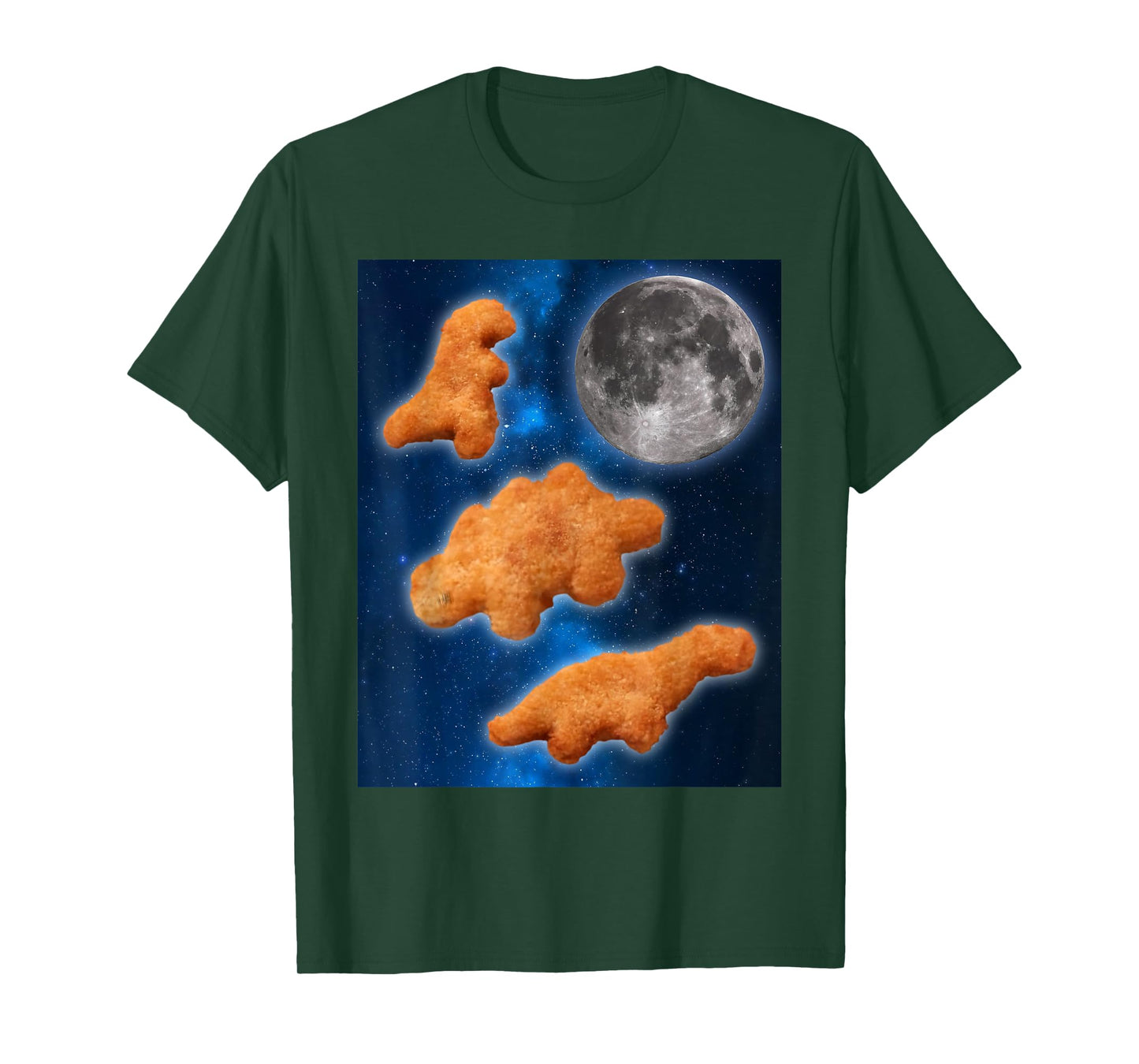 Three Chicken Nuggets Howl at Moon Funny Parody Dino Nugget T-Shirt