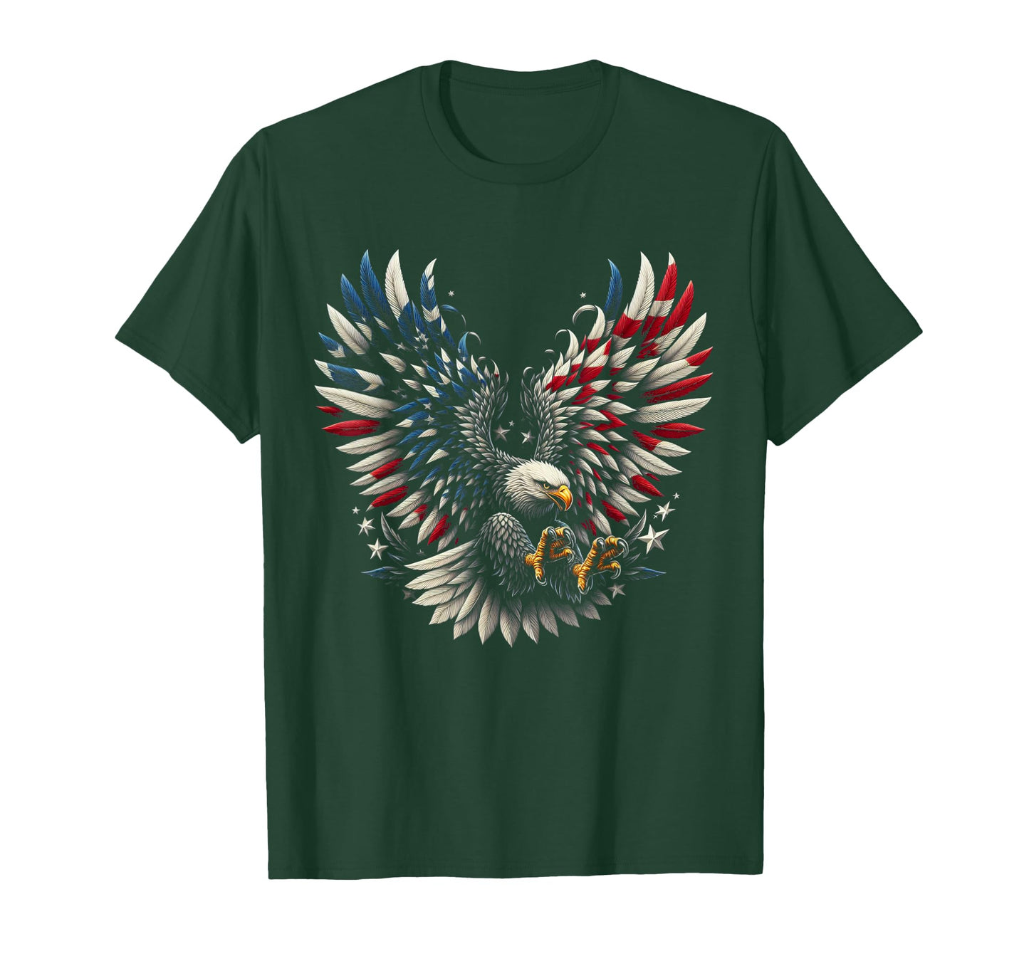 Patriotic American With Eagle And USA Flag Women Kids Men T-Shirt