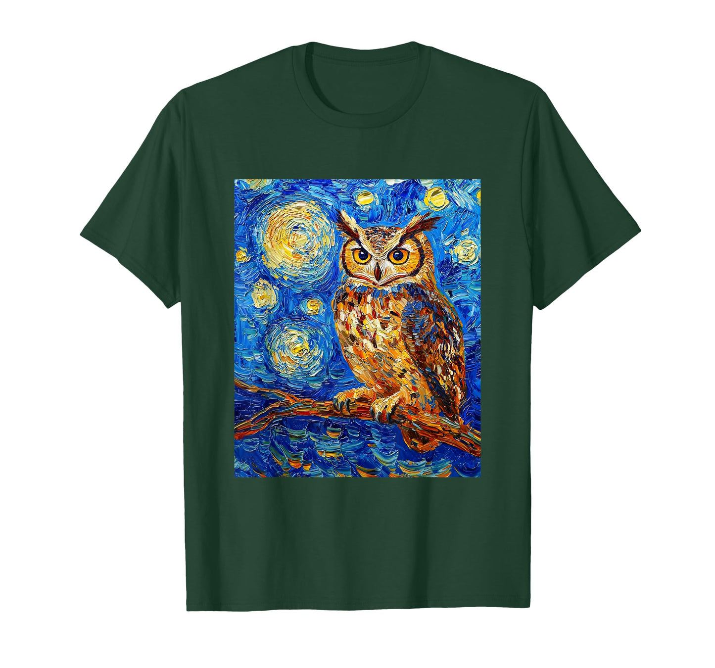 Owl Bird - Van Gogh Style - Starry Night T-Shirt