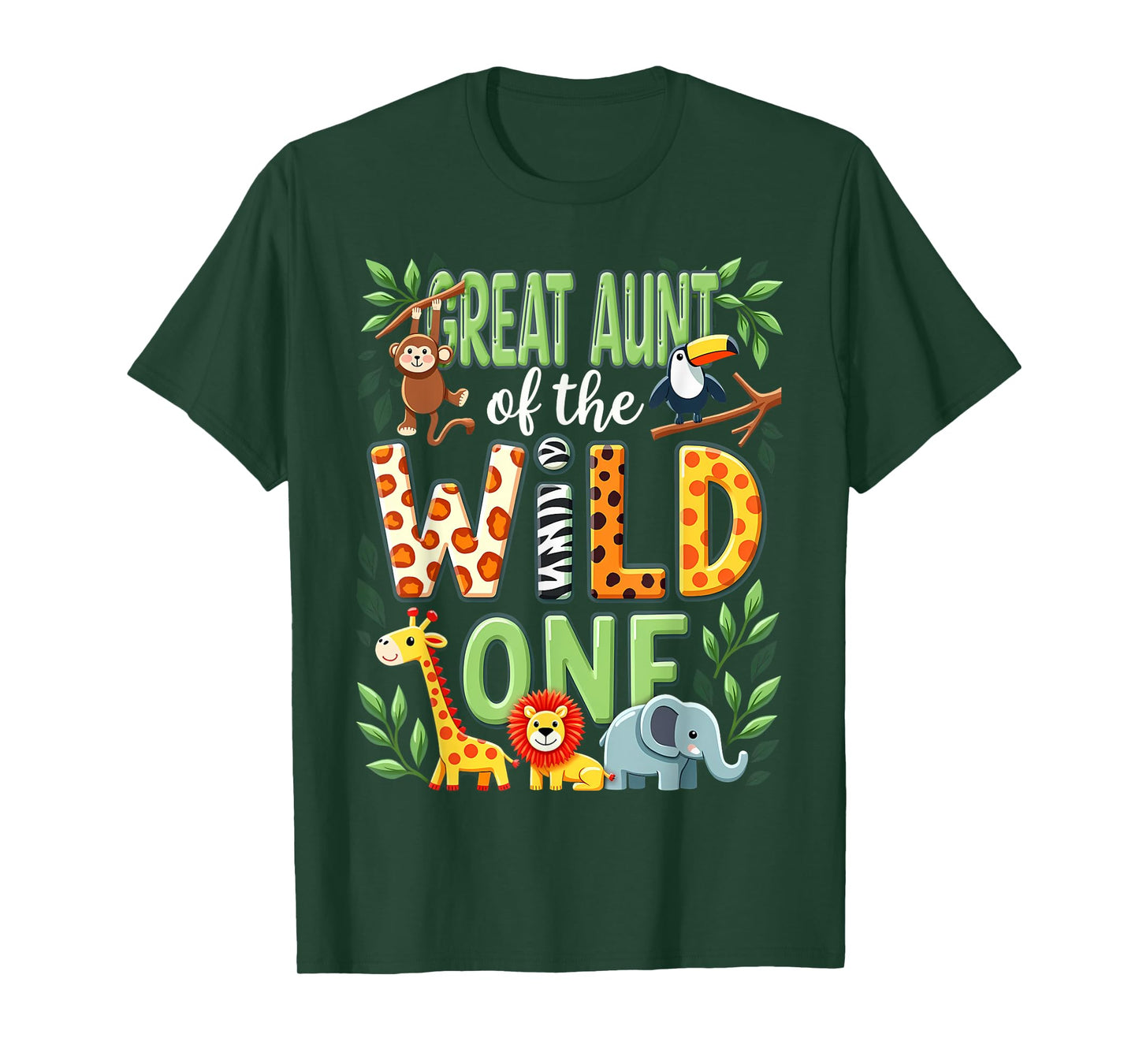 1st Birthday Safari Zoo Great Aunt Of The Wild One T-Shirt