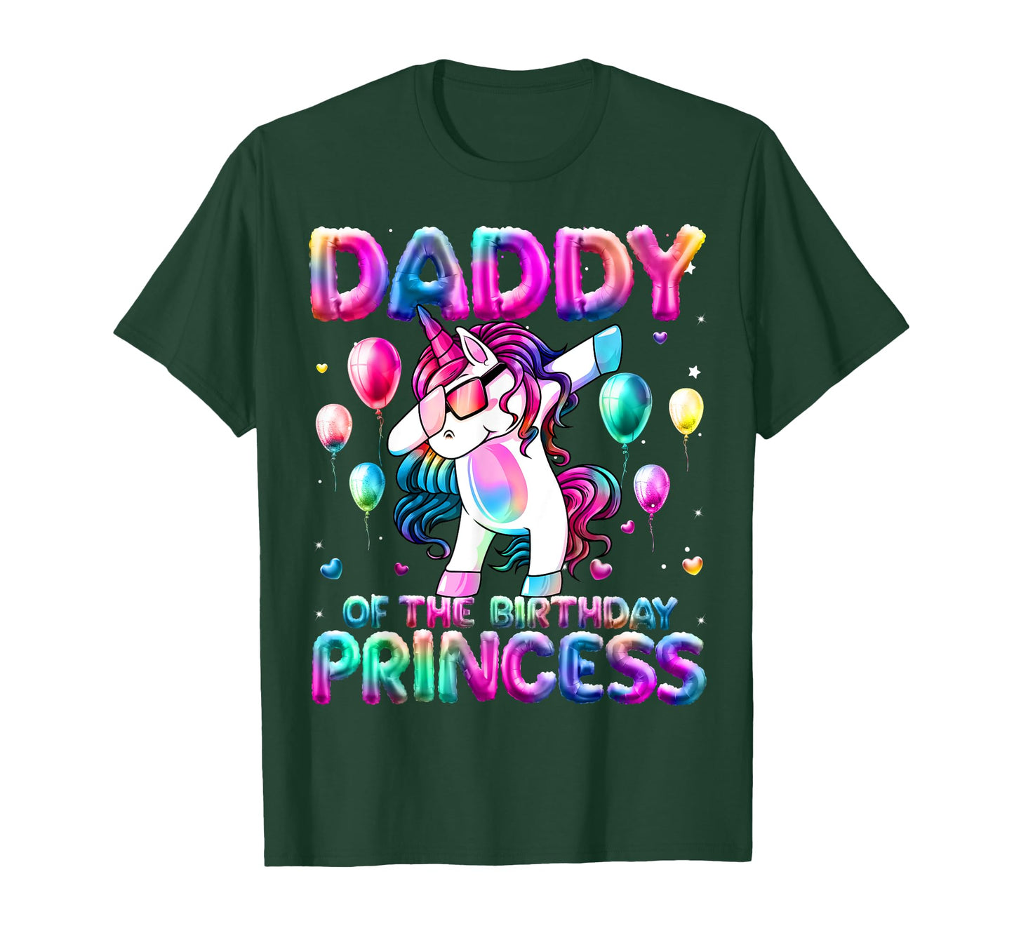 Daddy of the Birthday Princess Girl Dabbing Unicorn Daddy T-Shirt