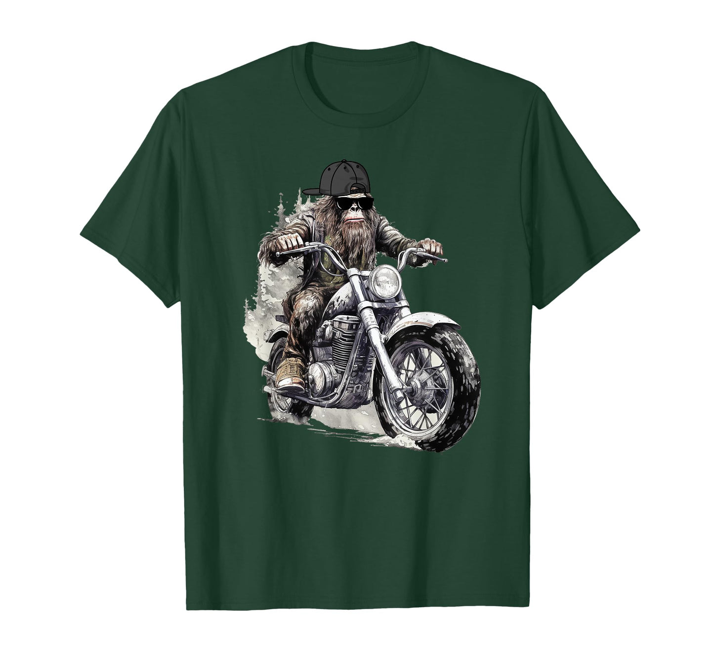 Fife Life Bigfoot Sasquatch Riding A Motorcycle T-Shirt