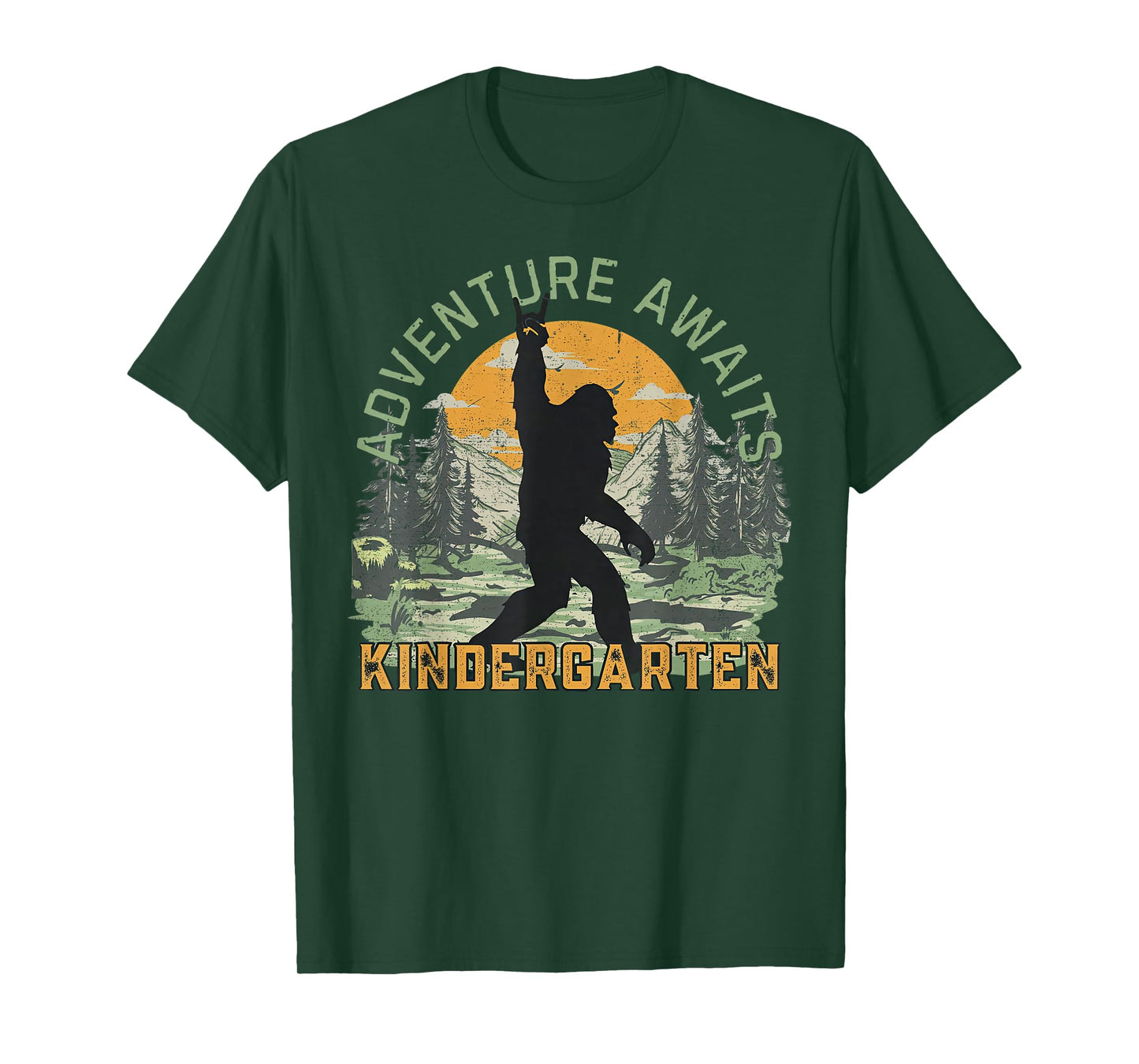 Adventure Awaits Bigfoot Teacher Kindergarten Back To School T-Shirt