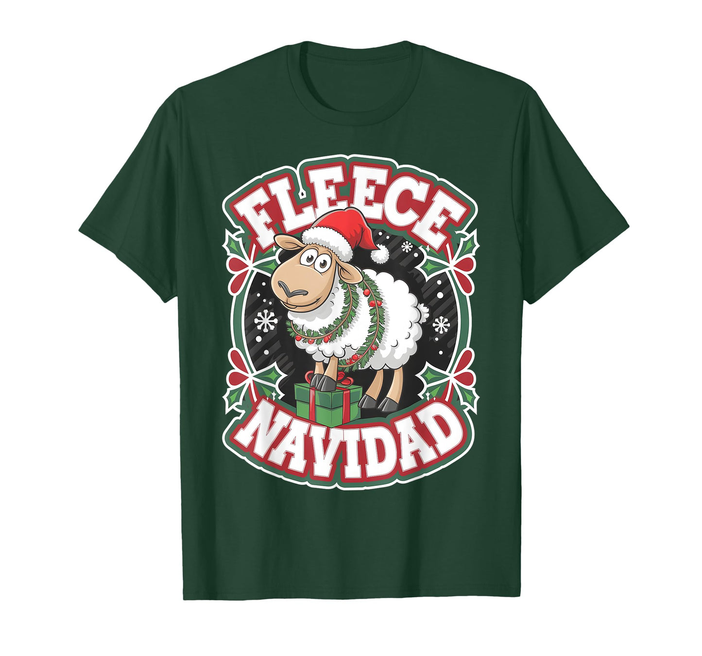 Funny Sheep Winter Christmas Fleece Navidad T-Shirt