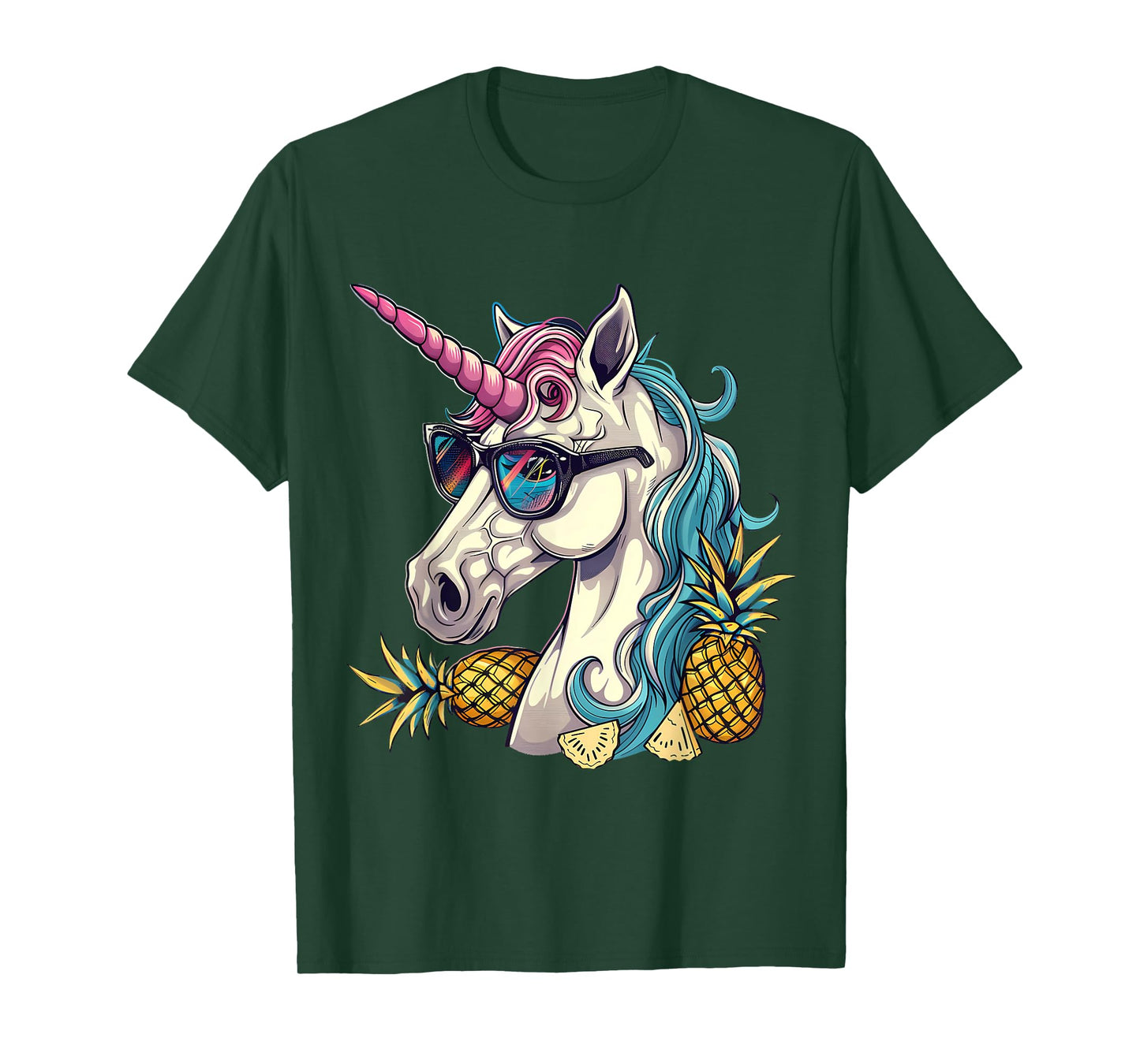 Pineapple Unicorn Pineapple Fruit Unicorn Lover Portrait T-Shirt