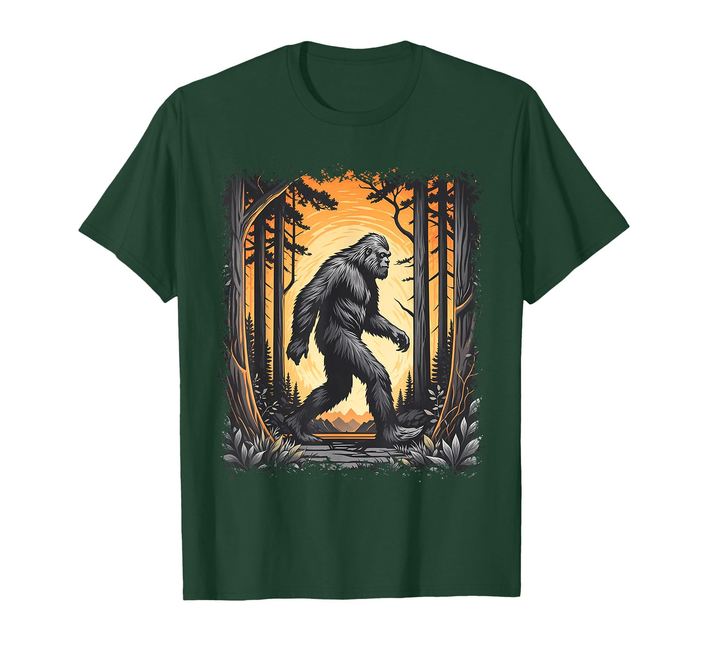 Sasquatch Bigfoot Forest Graphic For Men Women T-Shirt