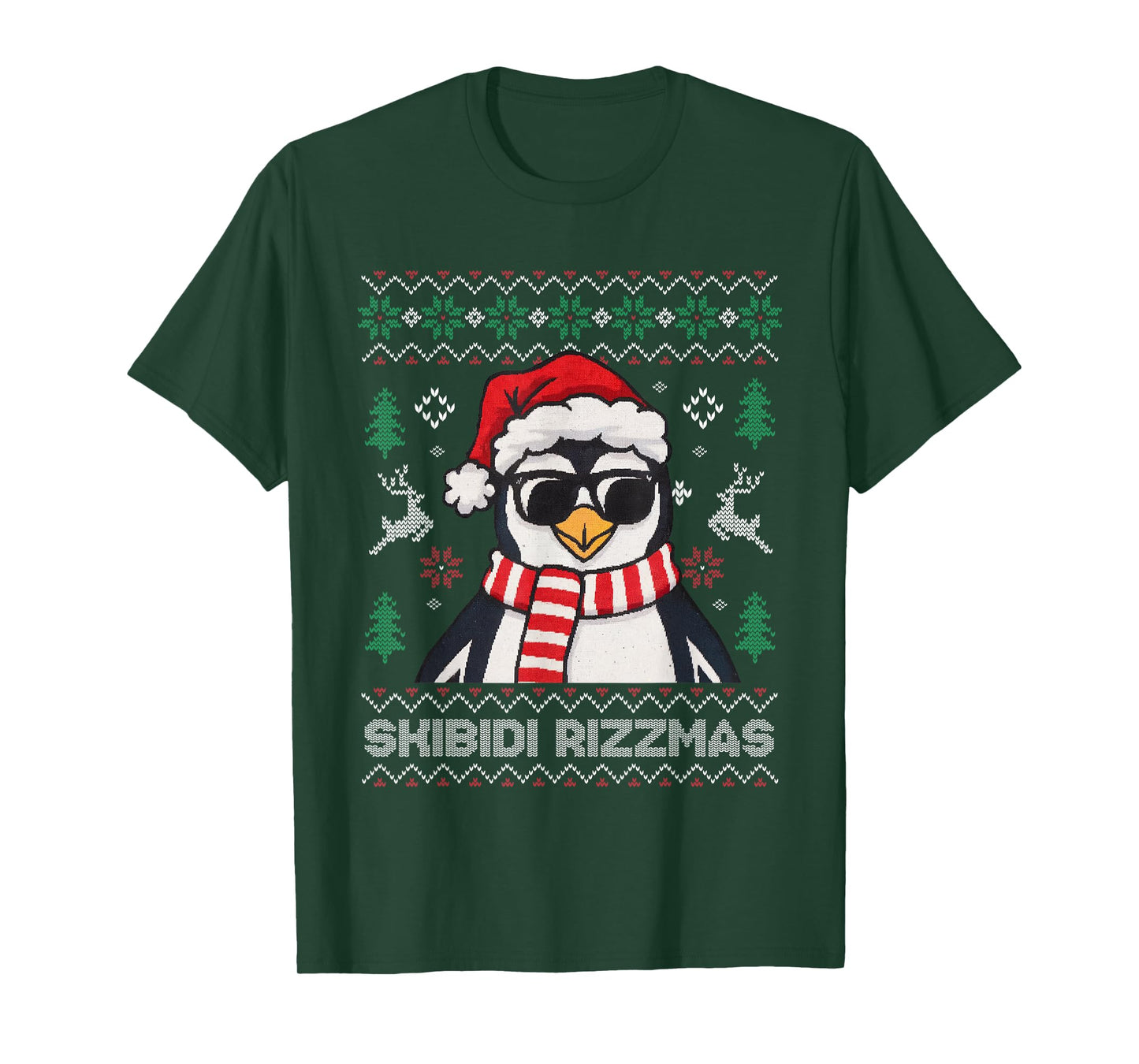 Skibidi Rizzmas Gen Alpha Slang Christmas Penguin Sweater T-Shirt