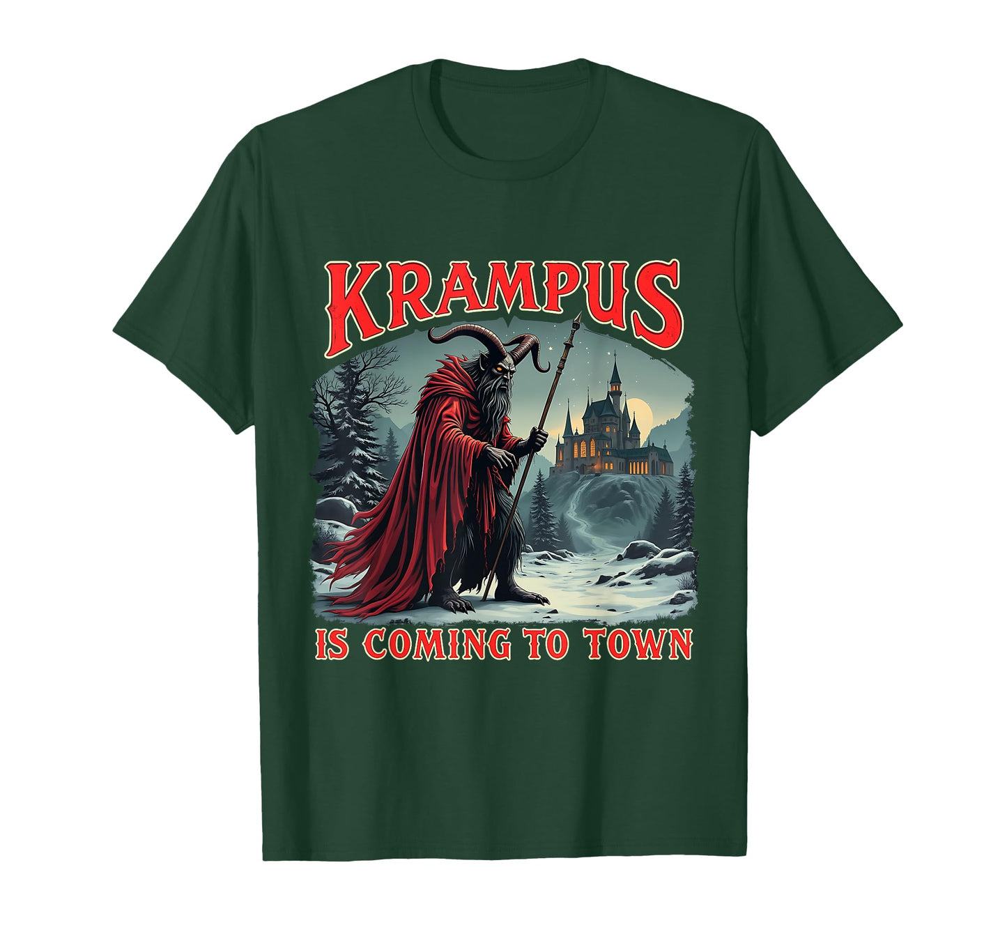 Merry Christmas Krampus Is Coming To Town Xmas Christmas Horror Costume T-Shirt