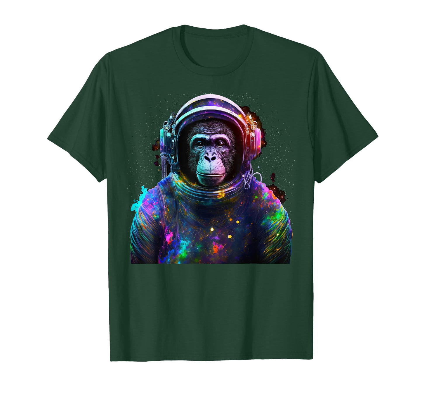 Monkey Astronaut With Space Suit Helmet and Headphones T-Shirt