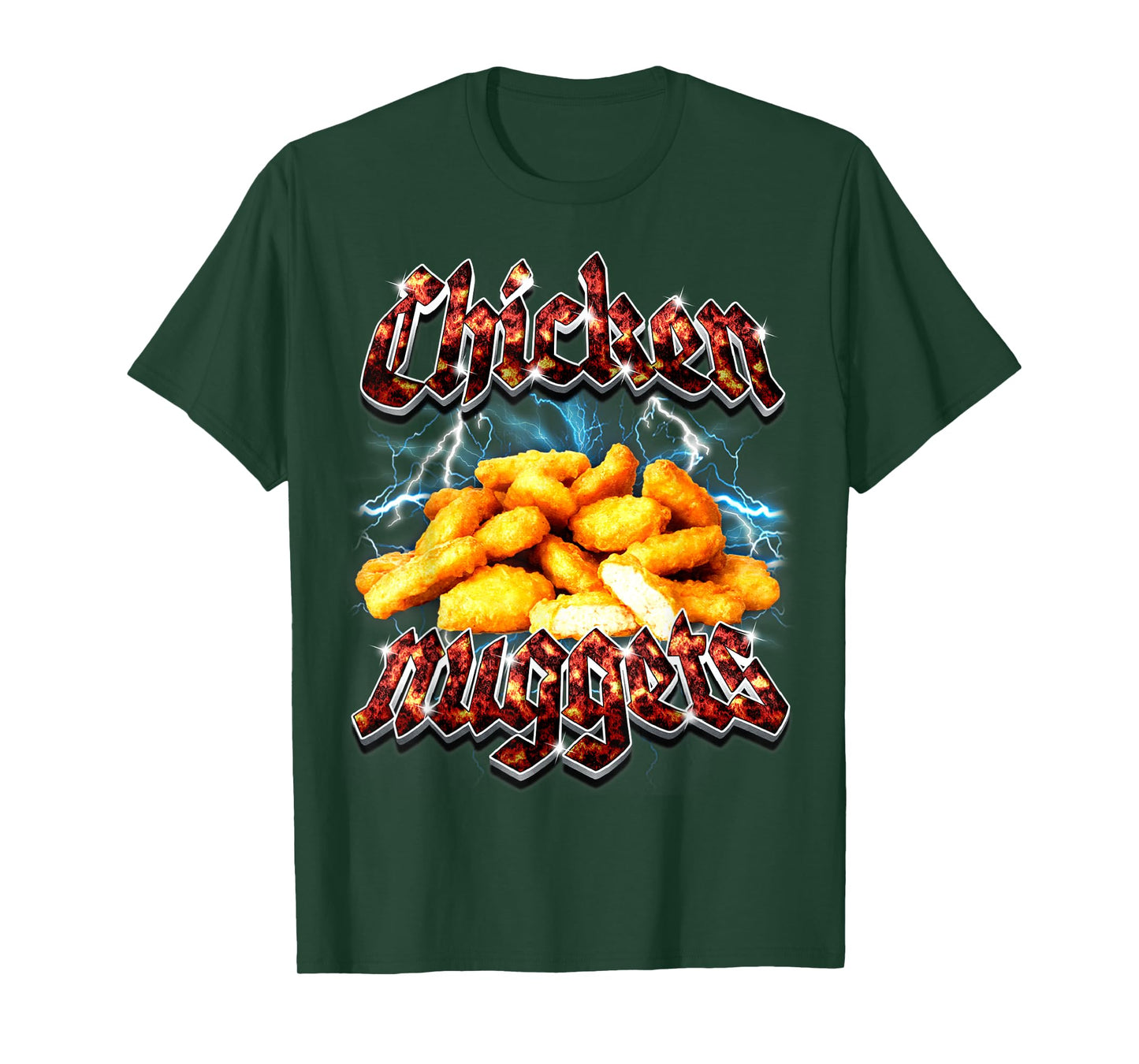 Bootleg Rap Funny Chicken Nuggets Vintage 90s Heavy Metal T-Shirt