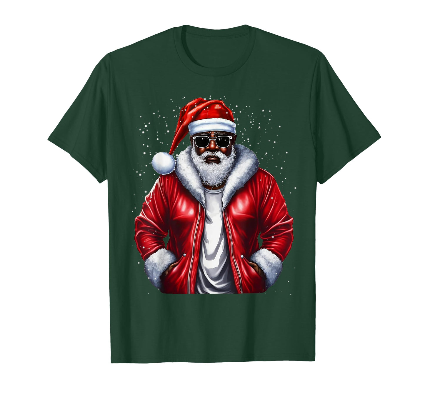 Funny Christmas Santa Claus African American Cute Xmas T-Shirt