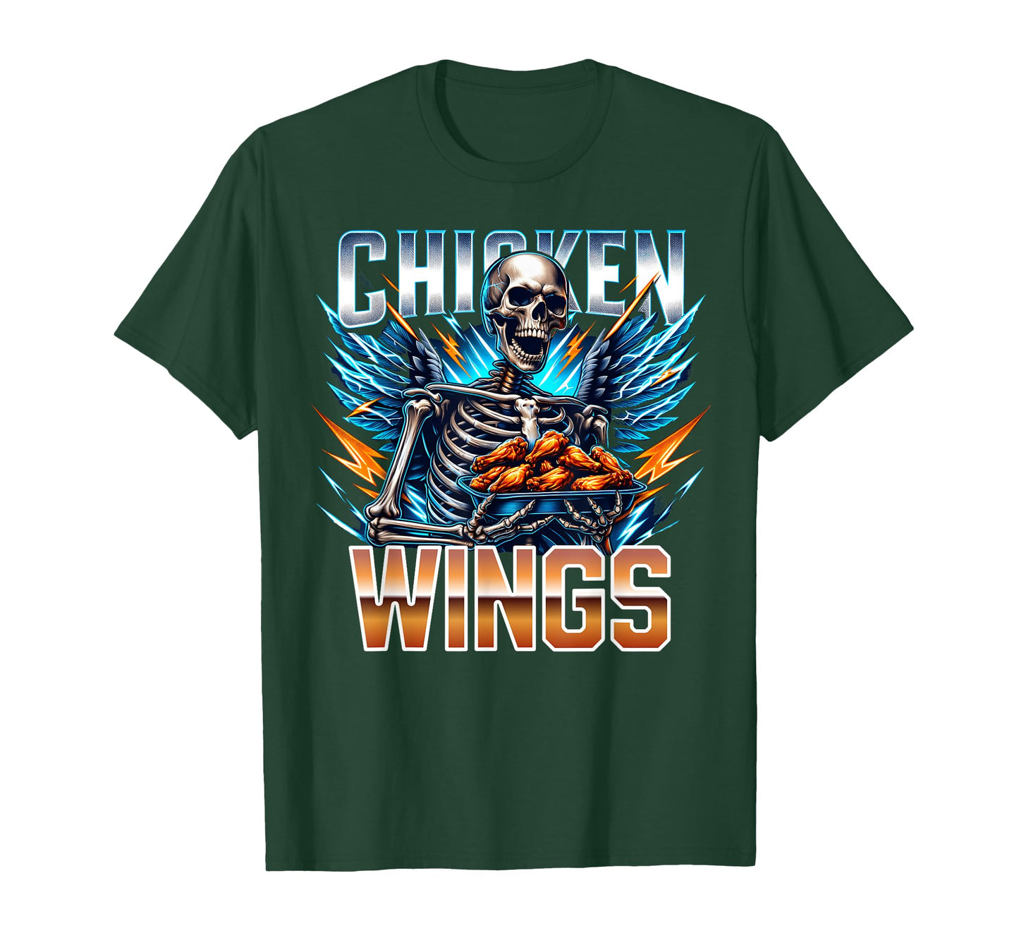 Wing Lover Bootleg Rap CDs Aesthetic Funny Chicken Skeleton T-Shirt