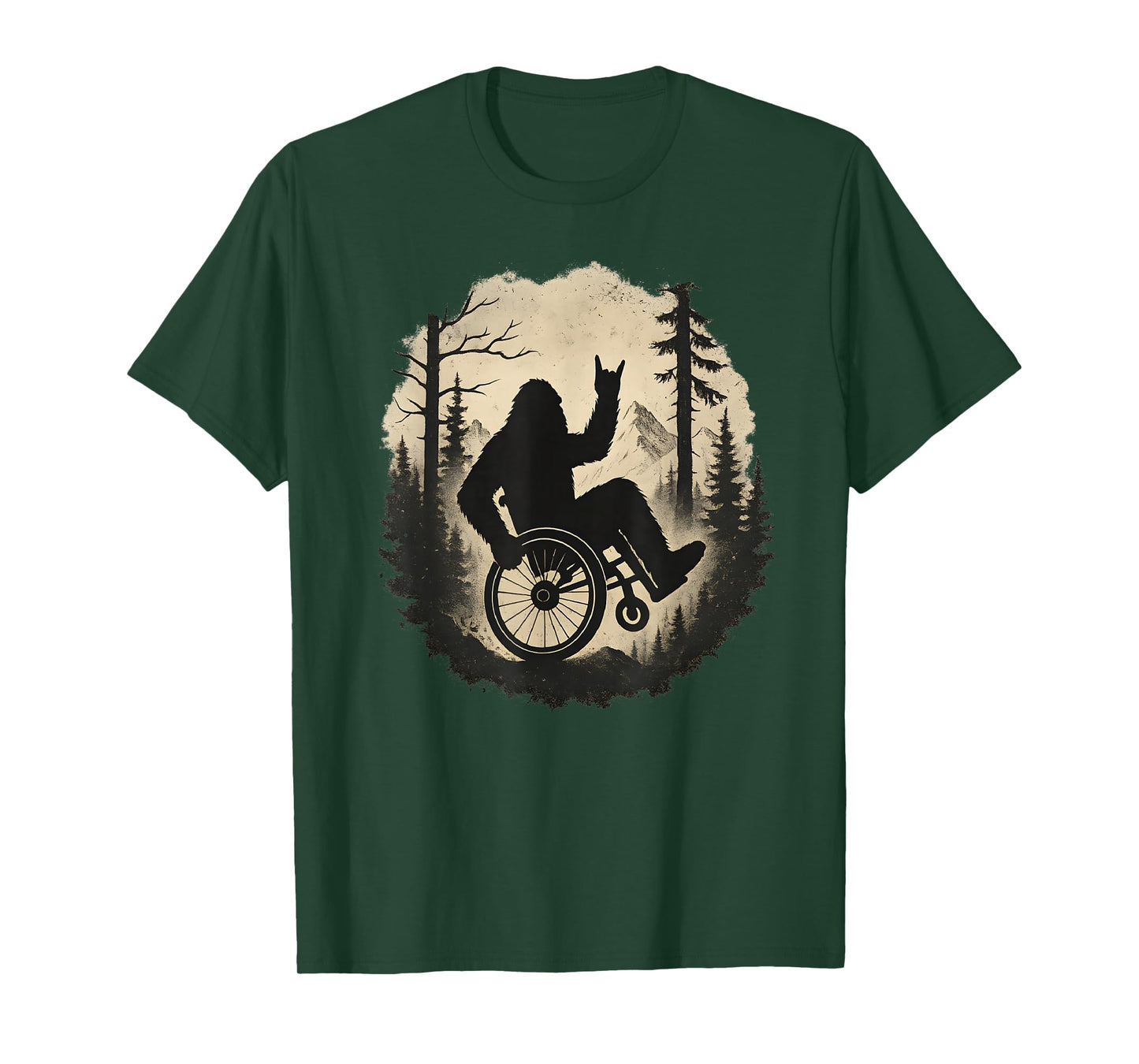 Retro Bigfoot Wheelchair Handicap Disabled Vintage Boys Mens T-Shirt