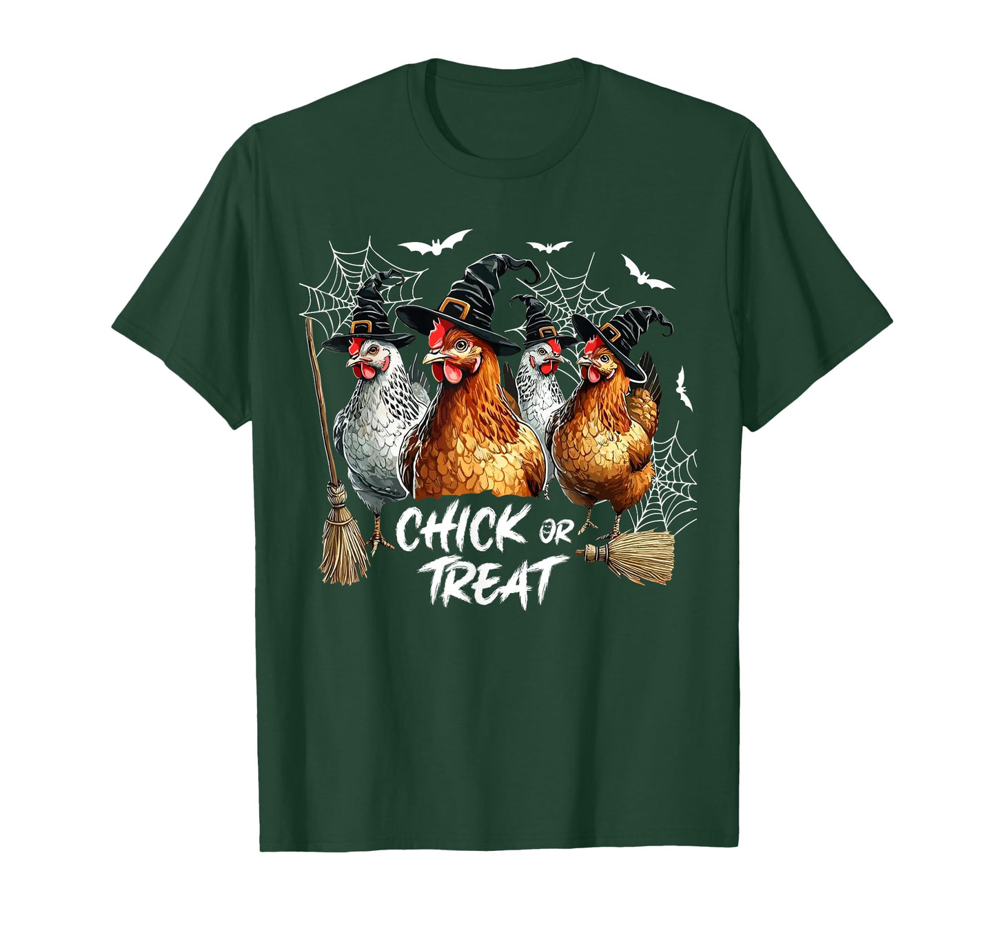 Horror Chickens Ghost Witchy Chick Or Treat Halloween T-Shirt