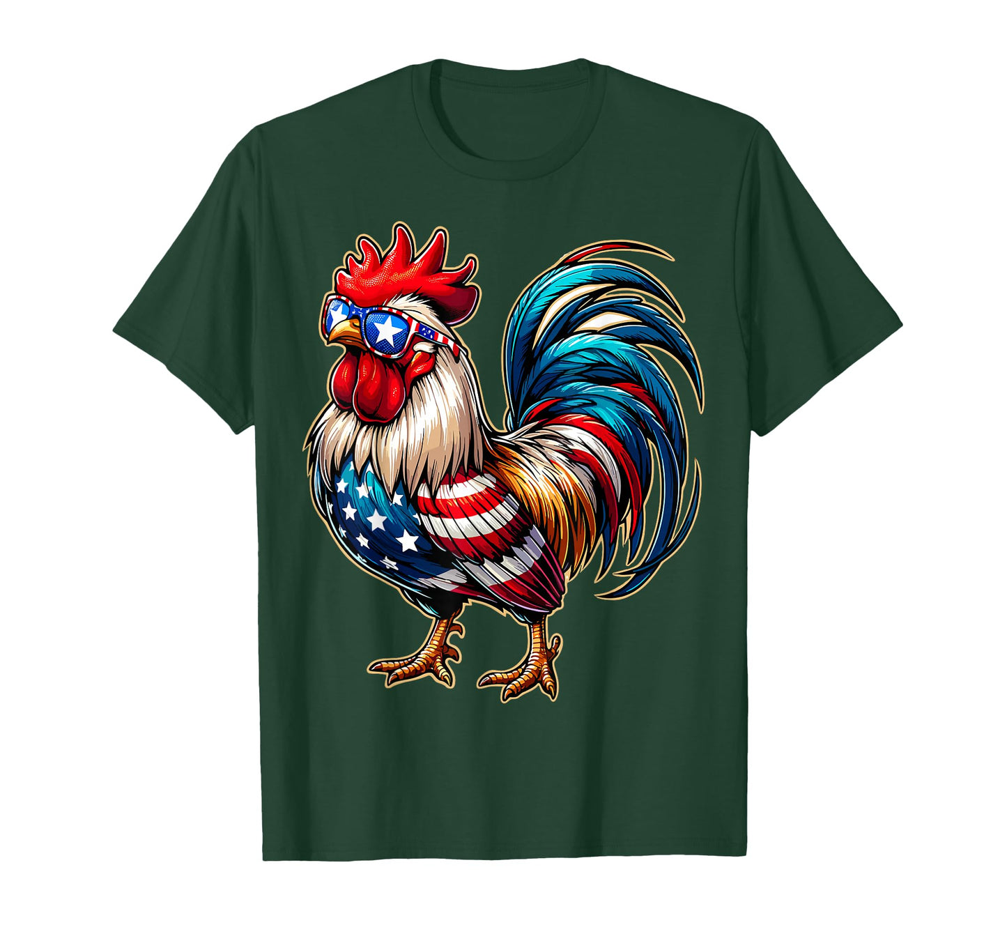 Chicken USA Flag Patriotic Chicken Lover 4th of July T-Shirt