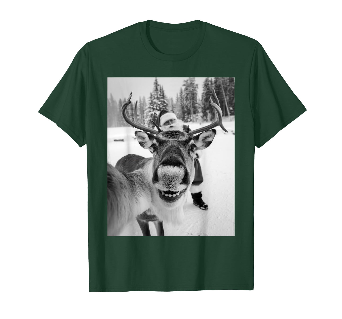 Reindeer Selfie Christmas Party Selfie Funny Reindeer Xmas T-Shirt