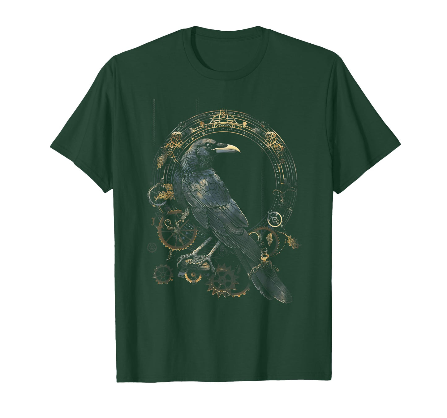 Crow Steampunk Gears Raven art Steampunk bird T-Shirt