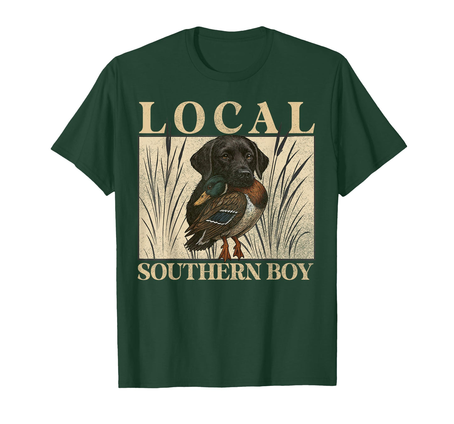 Local Southern Boy Duck Hunting Black Lab Outdoor Vintage T-Shirt