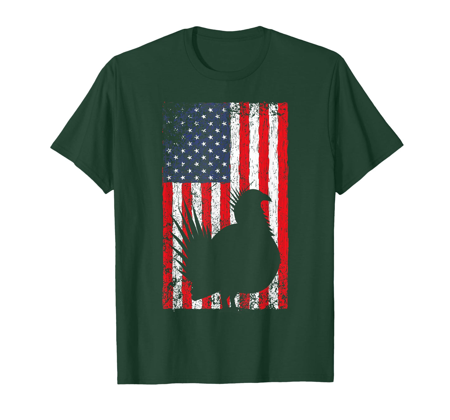 Sage Grouse American Flag Vintage Western Bird Country T-Shirt