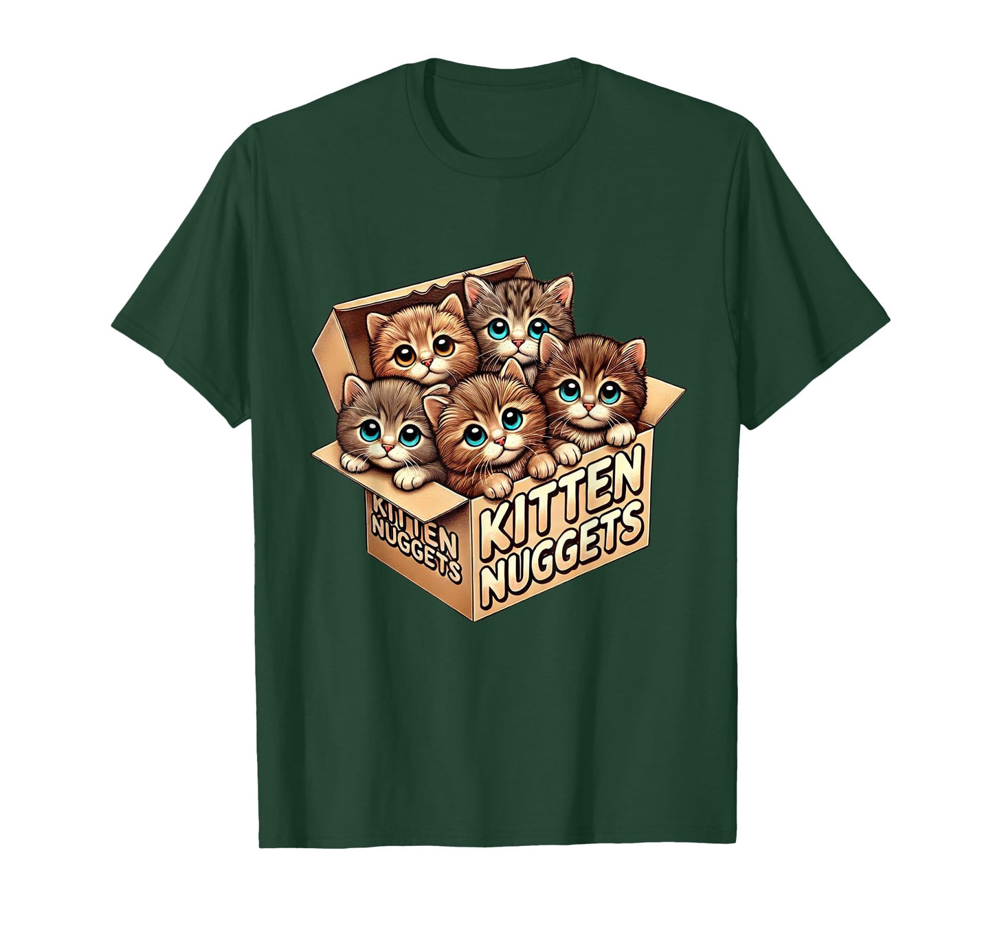 Kitten Nuggets Food Pun Cat Lover Gifts Chicken Nuggets Tea Men Women Kids T-Shirt