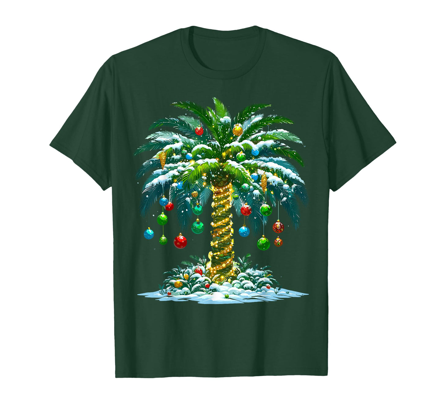 Christmas Palm Tree Hawaiian Tropical Xmas T-Shirt