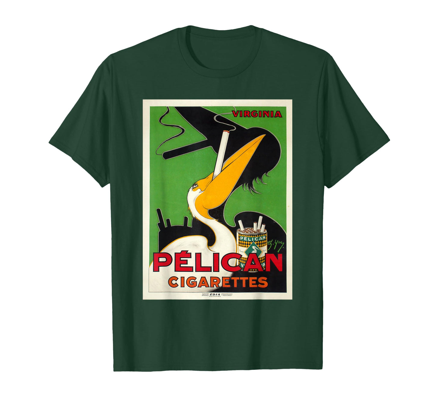 Retro Vintage Pelikan Cigarettes Virginia Poster T-Shirt