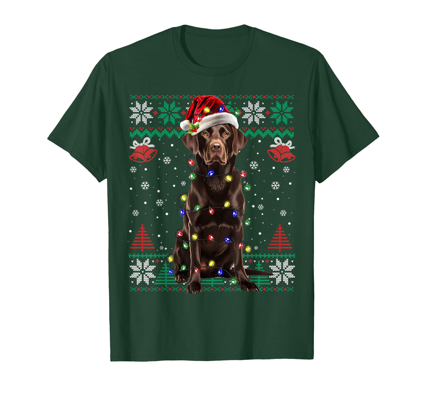 Chocolate Lab Christmas Santa Hat Dog Ugly Sweater Men Women Kids T-Shirt