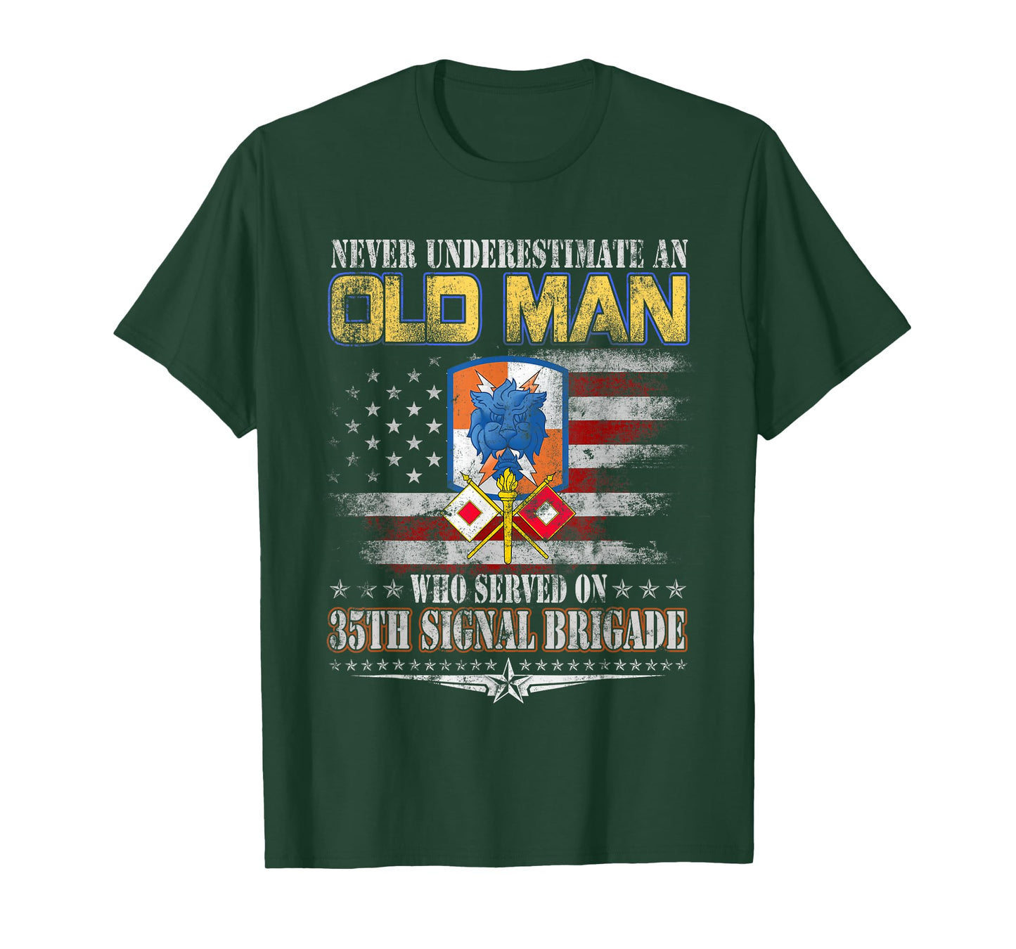 Old Man 35th Signal Brigade Veteran Military Veterans Day T-Shirt
