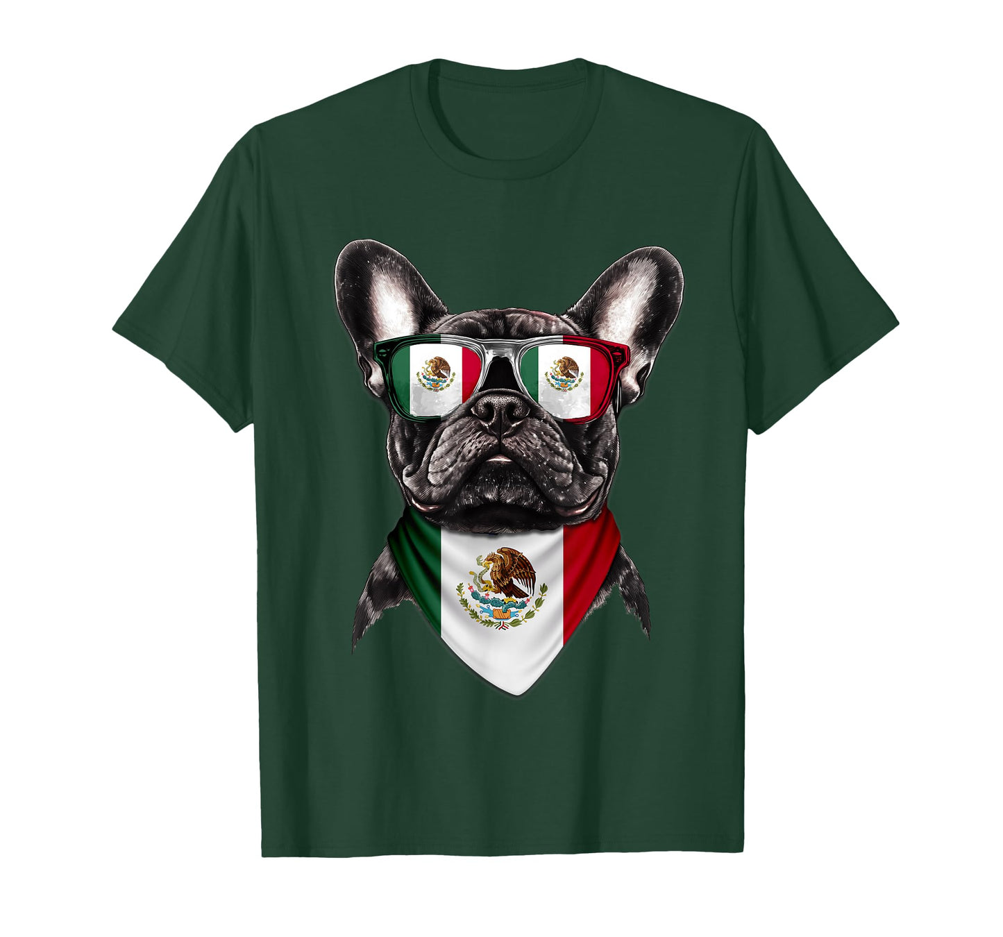 Mexican Flag American French Bulldog Heritage Mexico T-Shirt