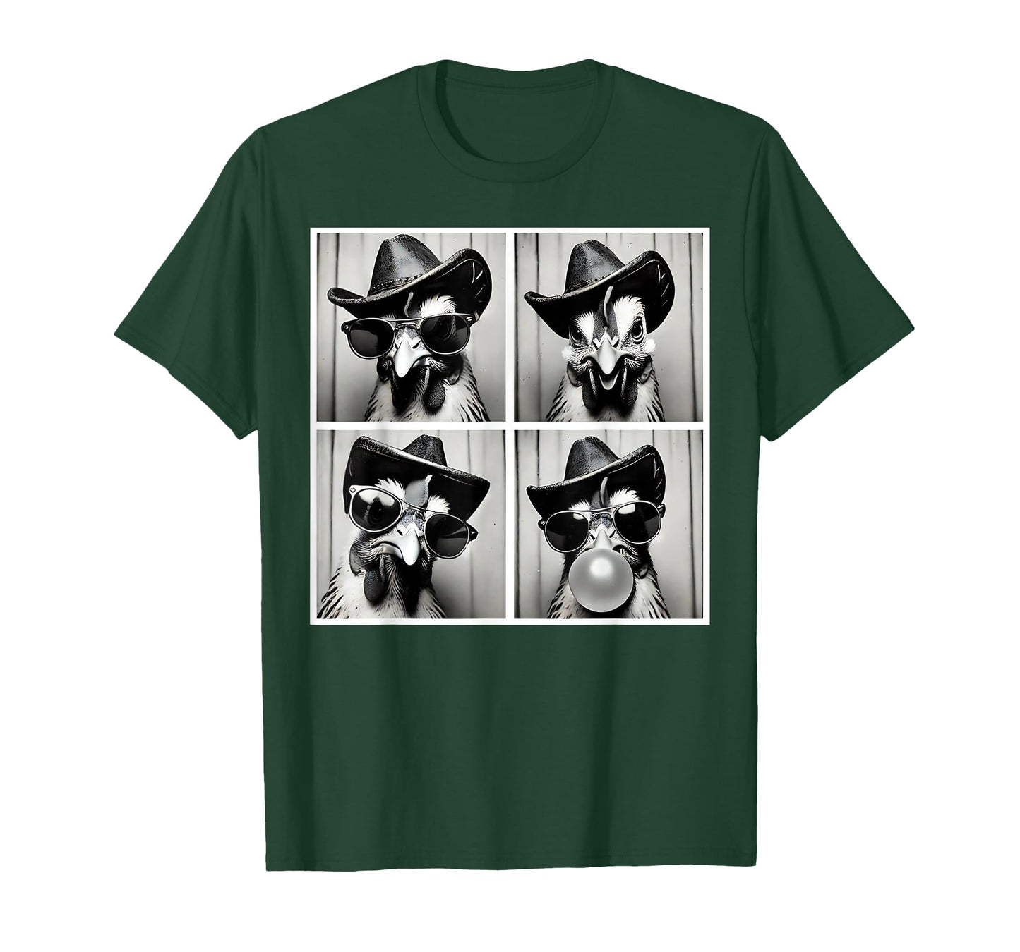 Cowboy Rooster Wearing Sunglasses Photobooth Selfie Western T-Shirt