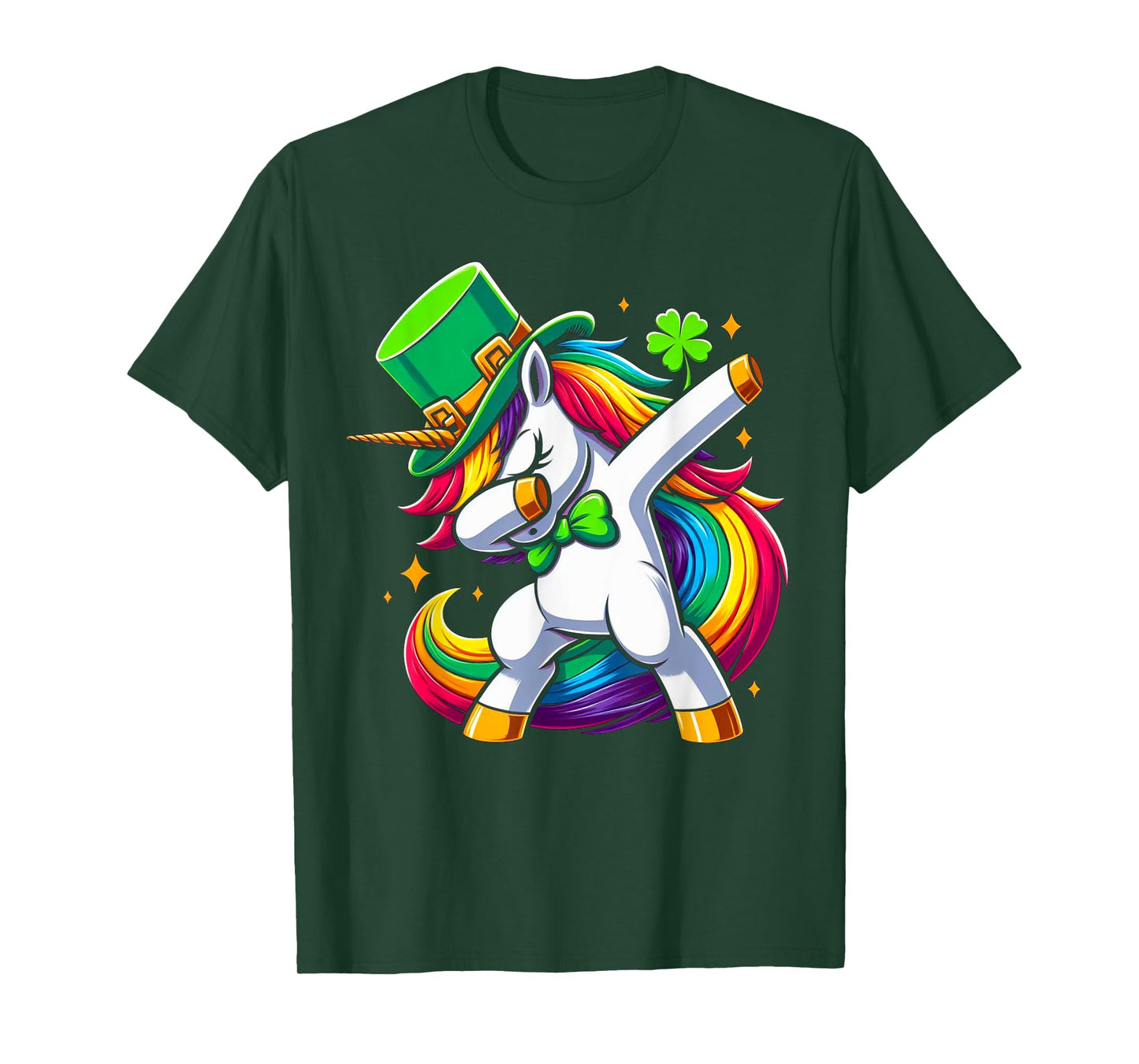 St Patricks Day Girls Dabbing Unicorn Leprechaun Lepricorn T-Shirt