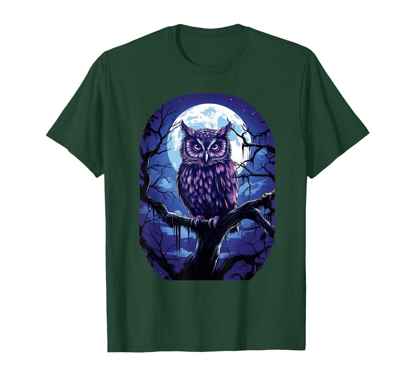 Owl Moon Graphic Women Men Girls Boys T-Shirt