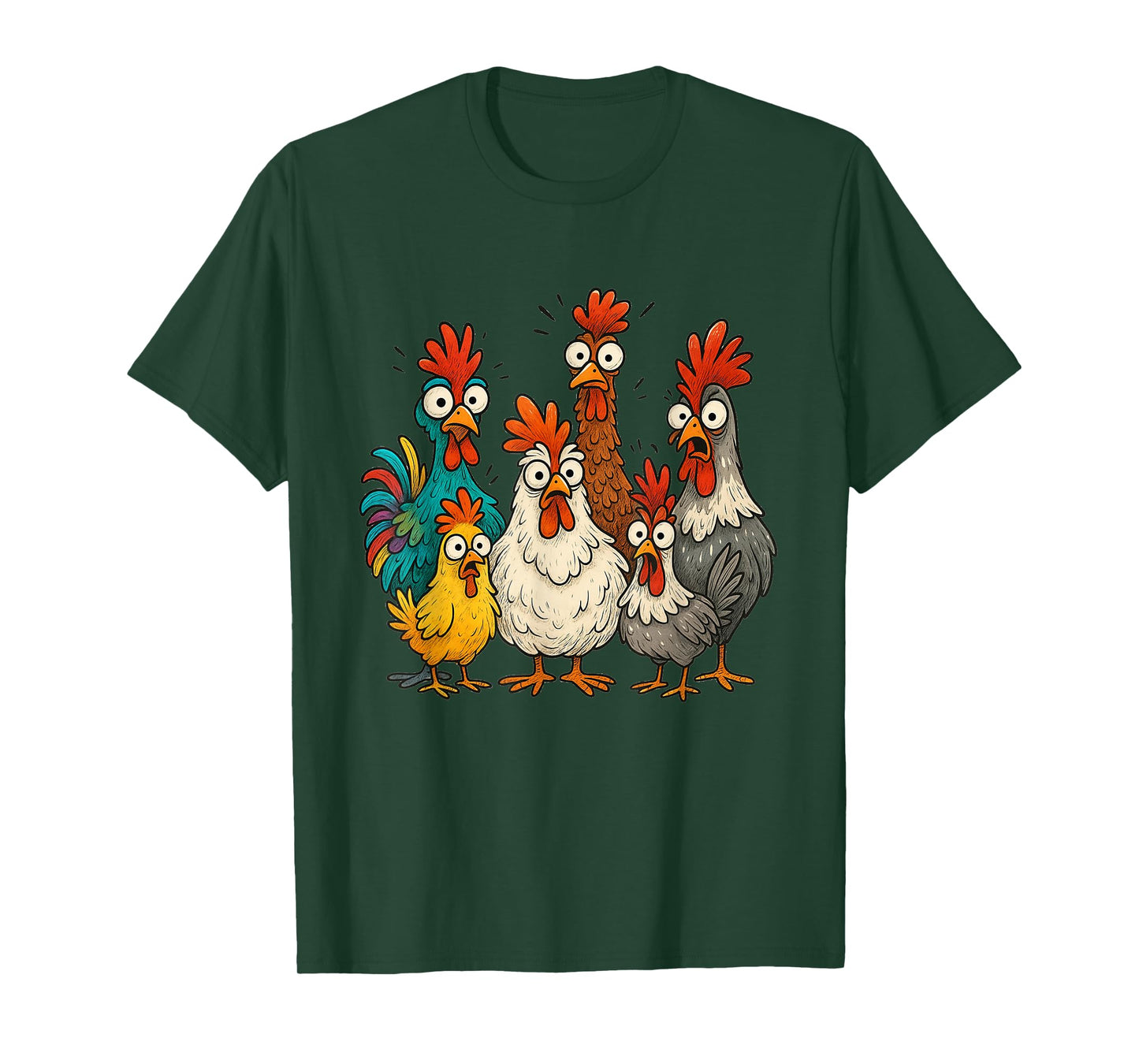 Crazy Chicken Art Gift for Men Women Kids Boys Family Fans T-Shirt