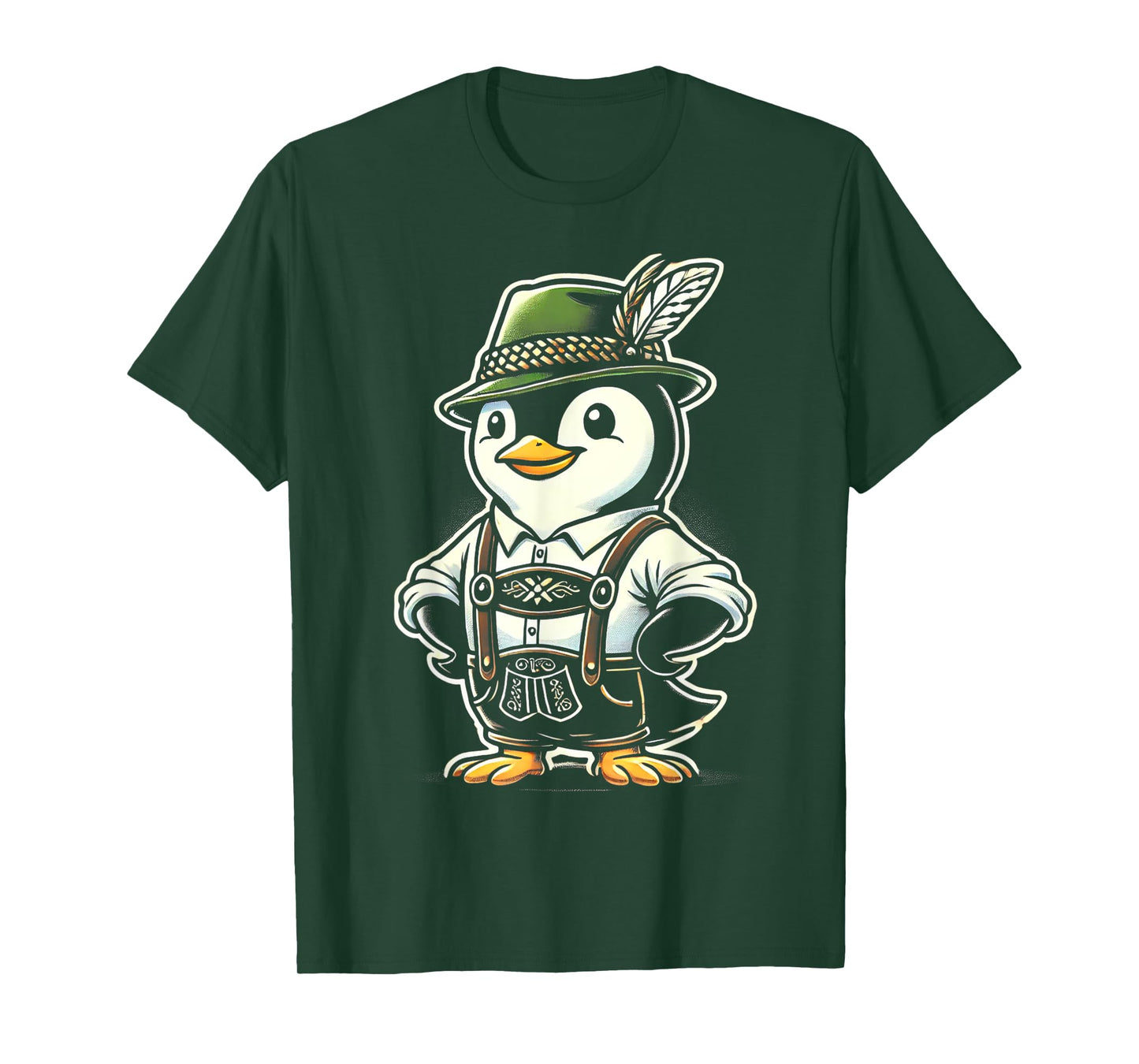 Oktoberfest Penguin Funny German Bavarian Lederhosen Penguin T-Shirt