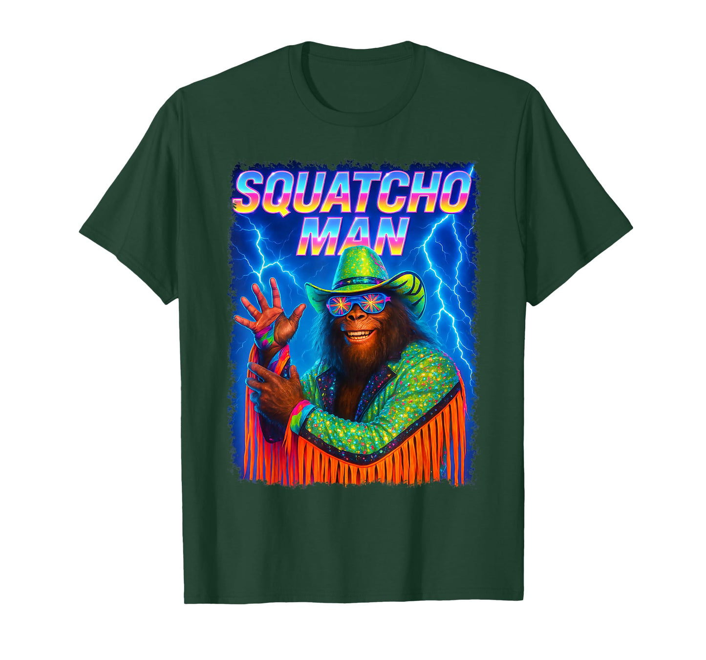 Squatcho Man Funny Retro 80s Sasquatch T-Shirt