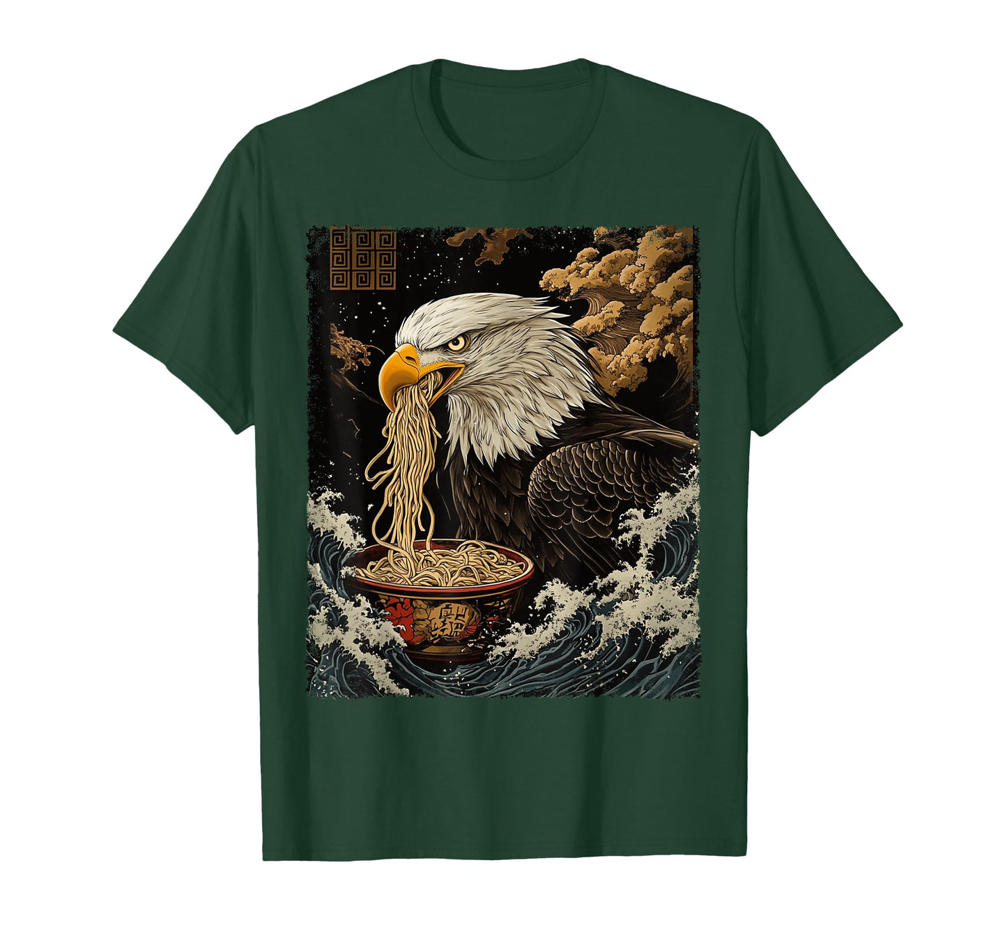 USA Patriotic American 4th of July Bird Eating Ramen Noodles T-Shirt