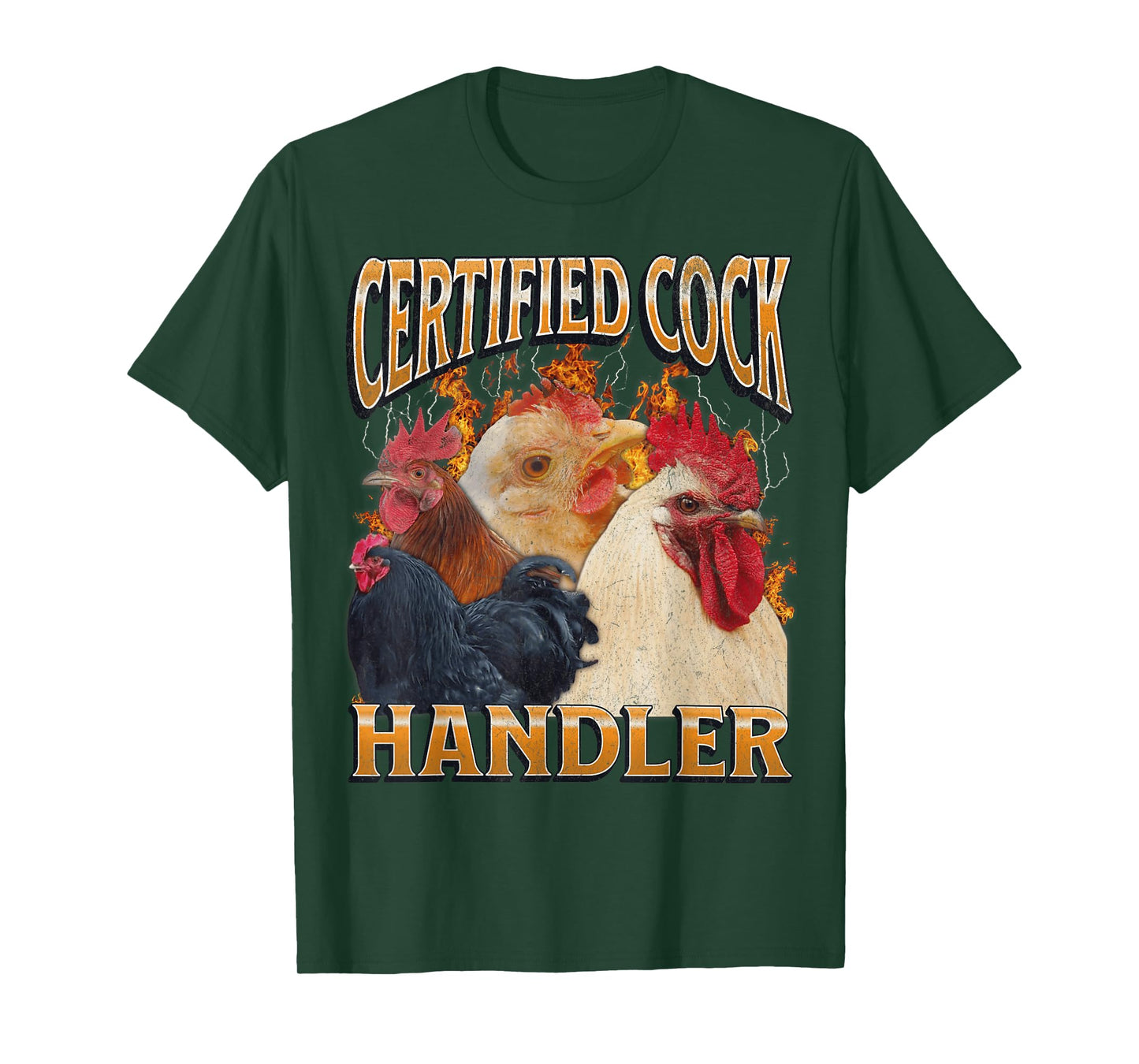 Certified Cock Handler Funny Offensive Adult Humor Bootleg T-Shirt