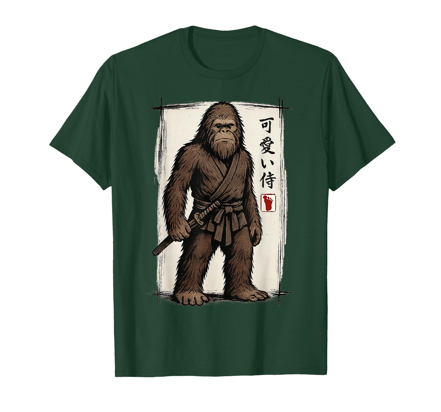 Samurai Bigfoot Japanese Art Anime Funny Gifts Men Women Kid T-Shirt